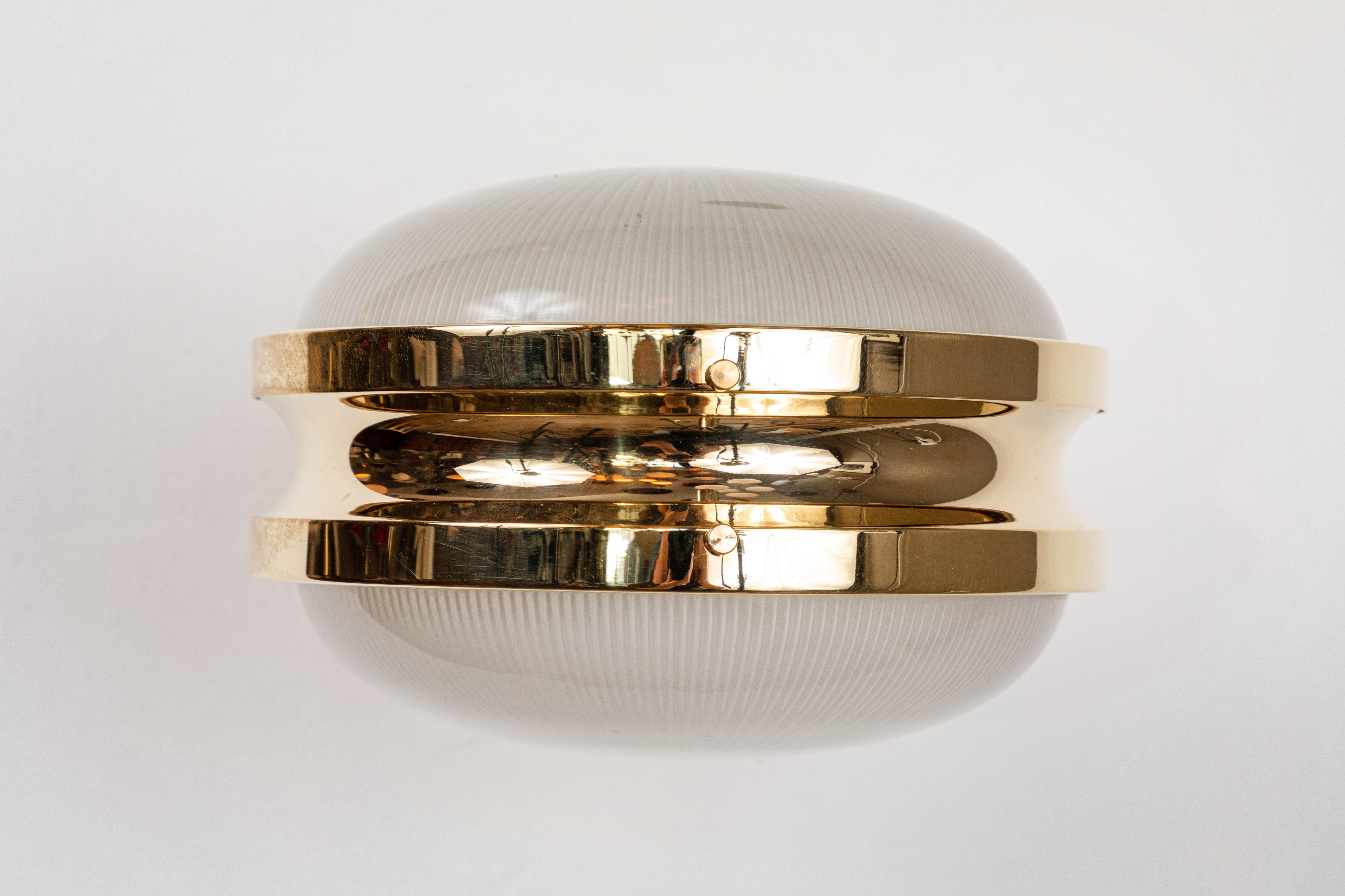 1960s Sergio Mazza Brass 'Gamma' Wall or Ceiling Lights for Artemide 4