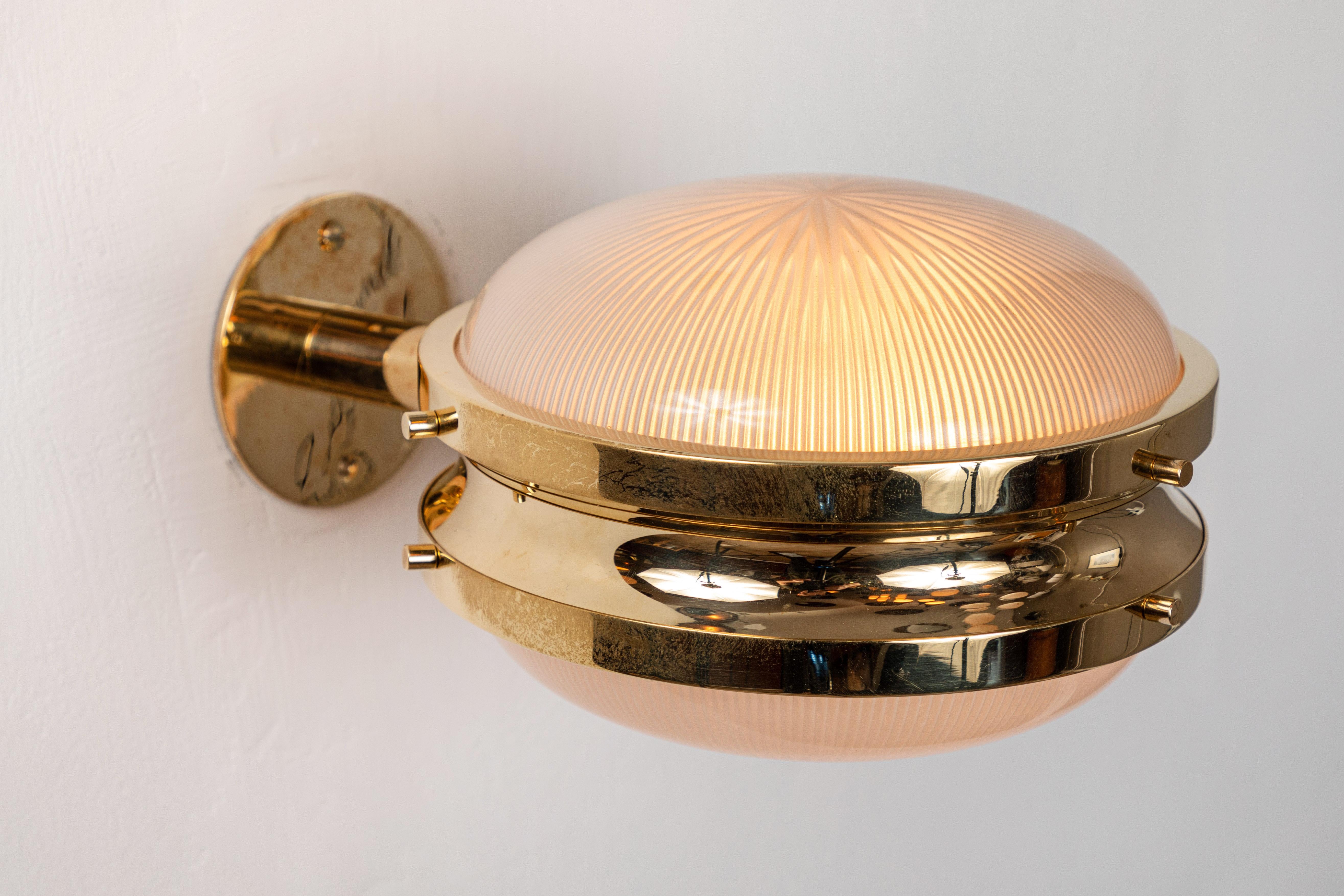 Pressed 1960s Sergio Mazza Brass 'Gamma' Wall or Ceiling Lights for Artemide