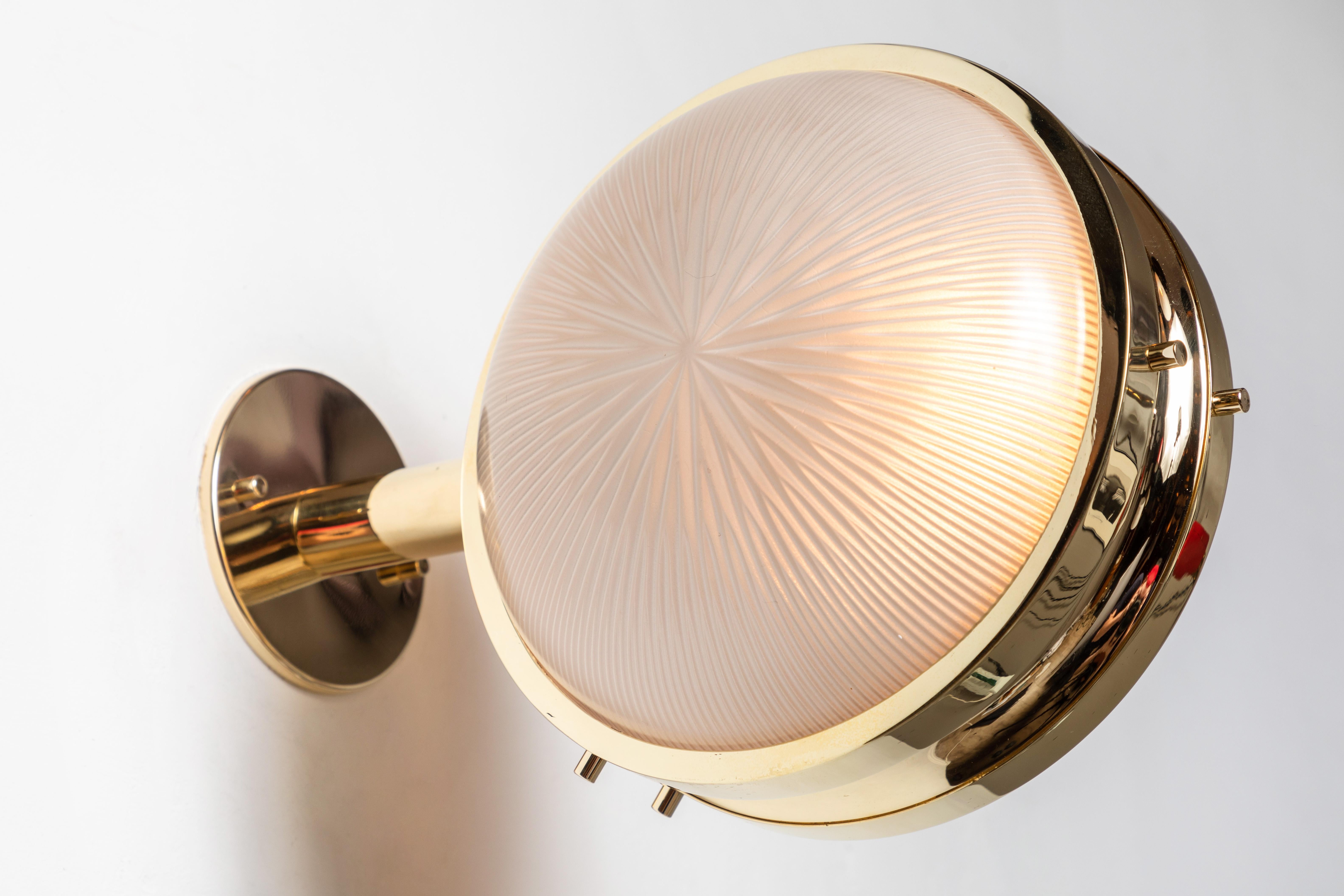 1960s Sergio Mazza Brass 'Gamma' Wall or Ceiling Light for Artemide In Good Condition In Glendale, CA
