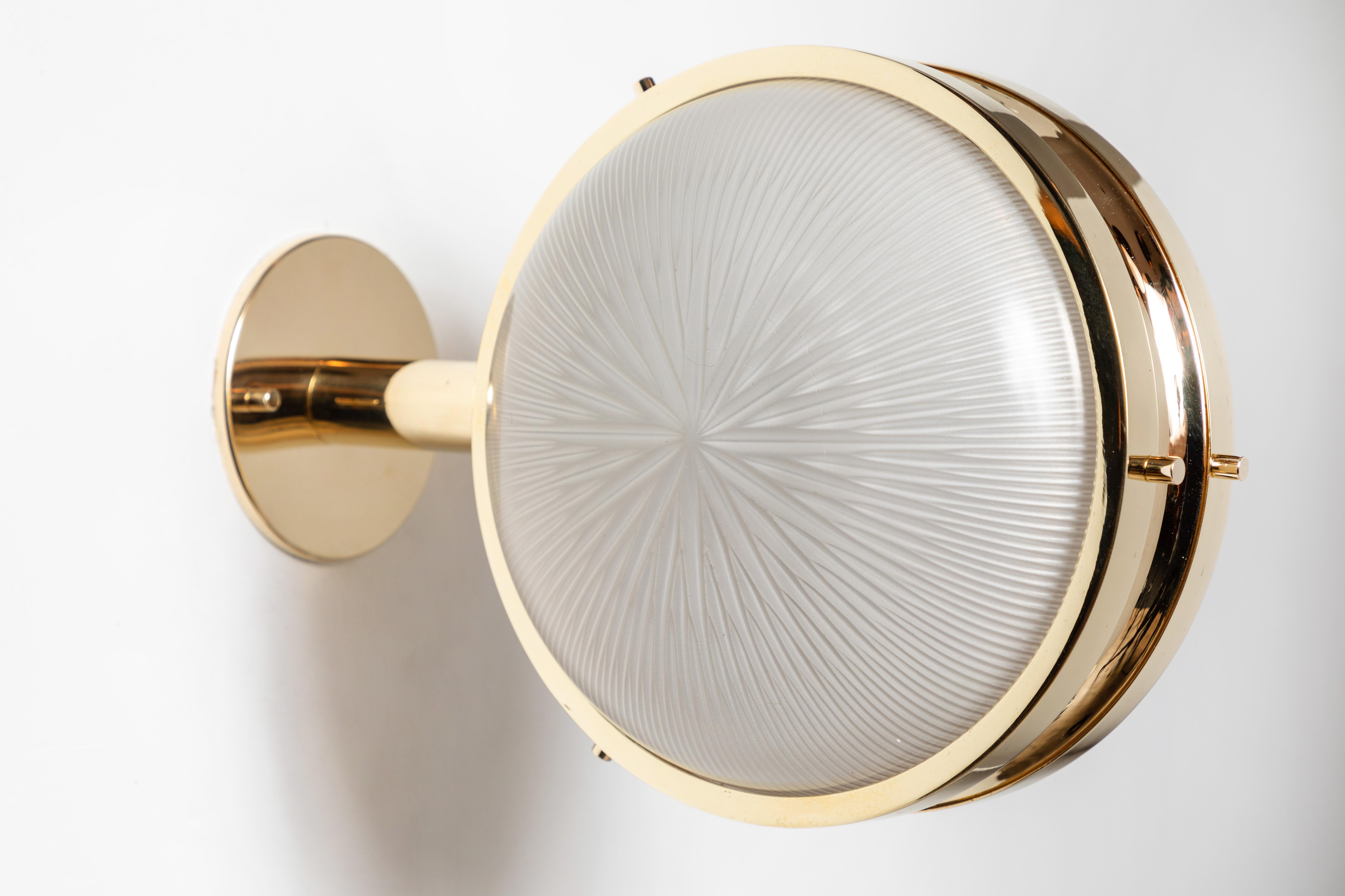 Pressed 1960s Sergio Mazza Brass 'Gamma' Wall or Ceiling Light for Artemide