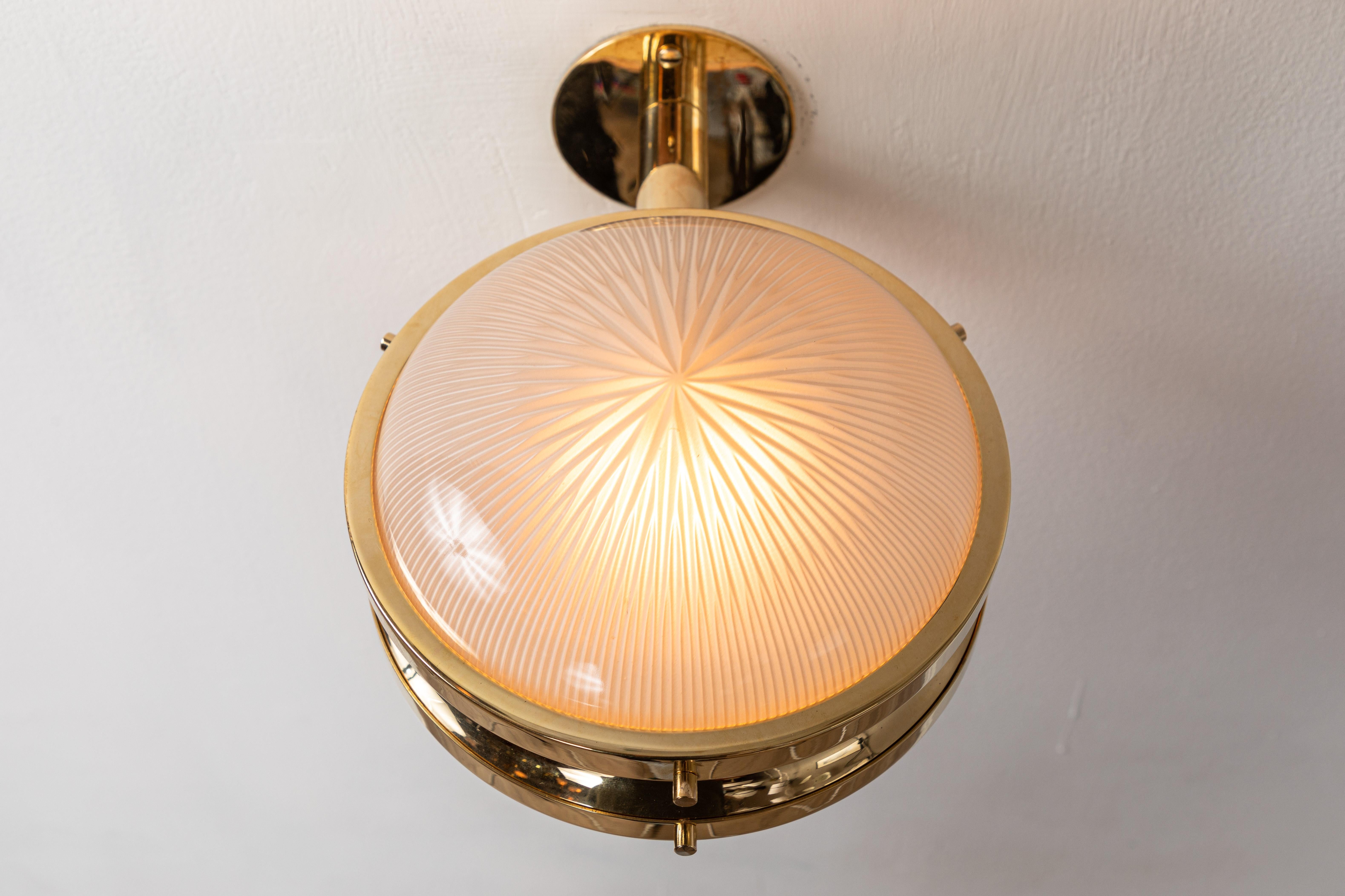 Mid-20th Century 1960s Sergio Mazza Brass 'Gamma' Wall or Ceiling Lights for Artemide