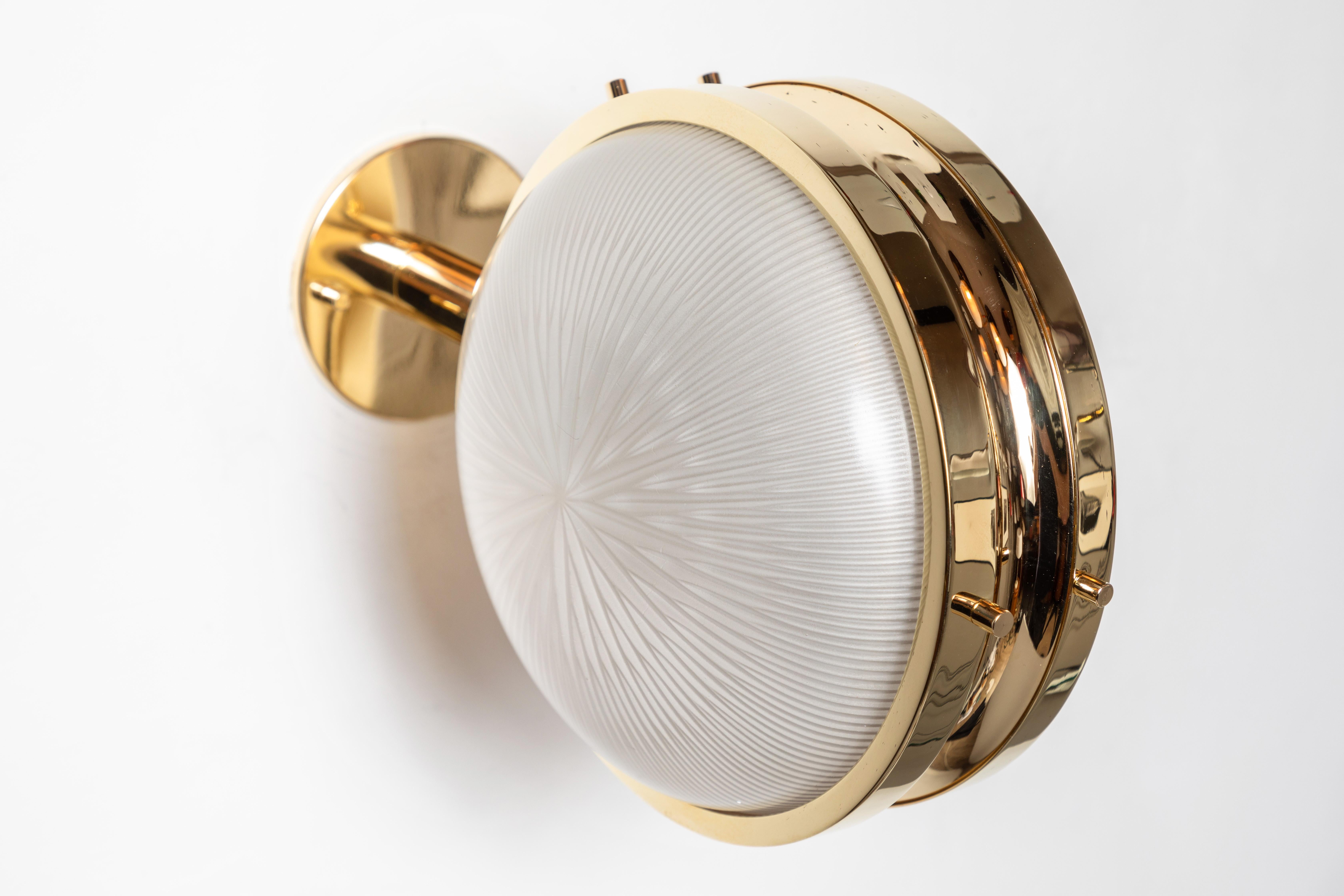 Mid-20th Century 1960s Sergio Mazza Brass 'Gamma' Wall or Ceiling Light for Artemide