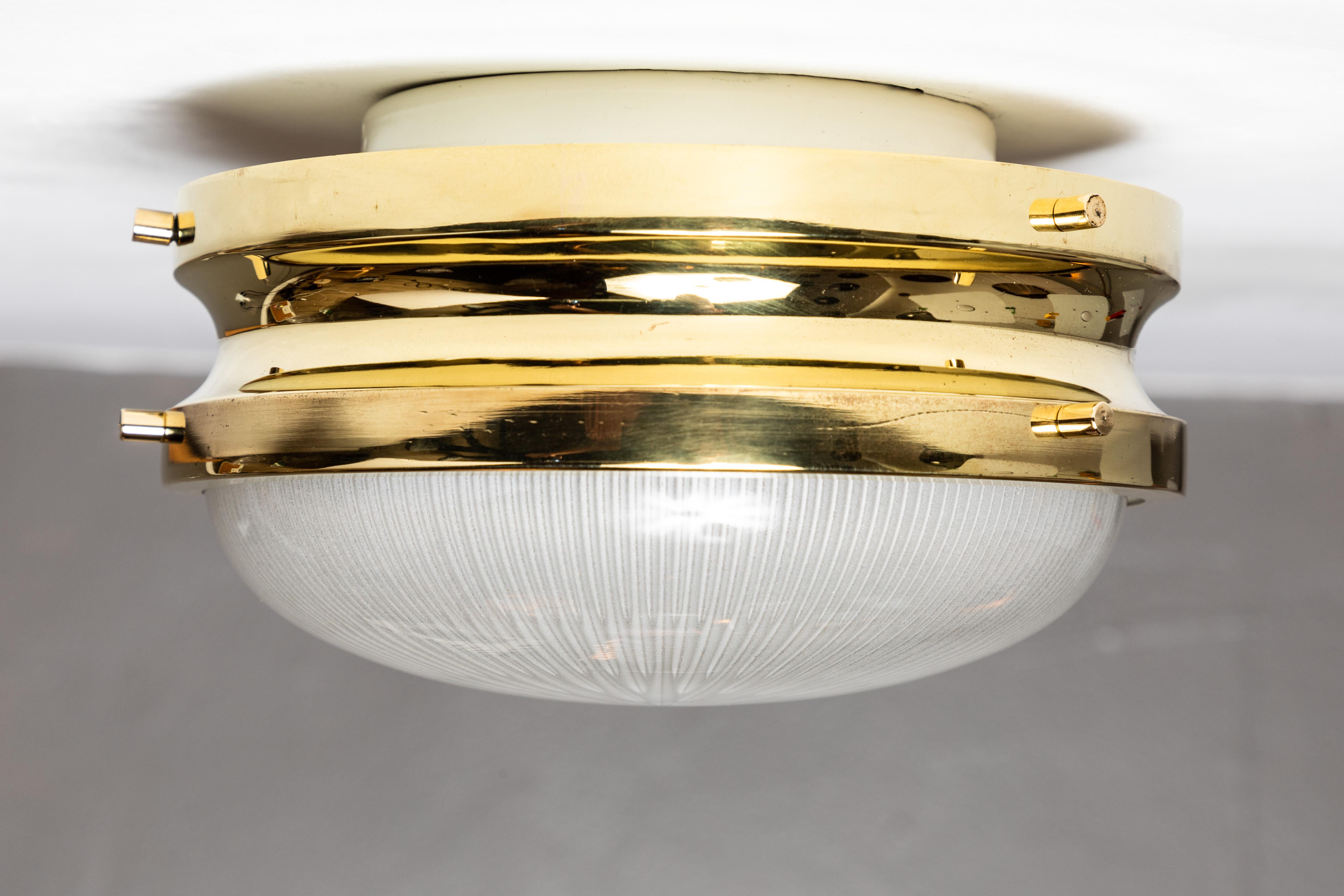 1960s Sergio Mazza Petite Brass 'Sigma' Wall or Ceiling Lights for Artemide 4