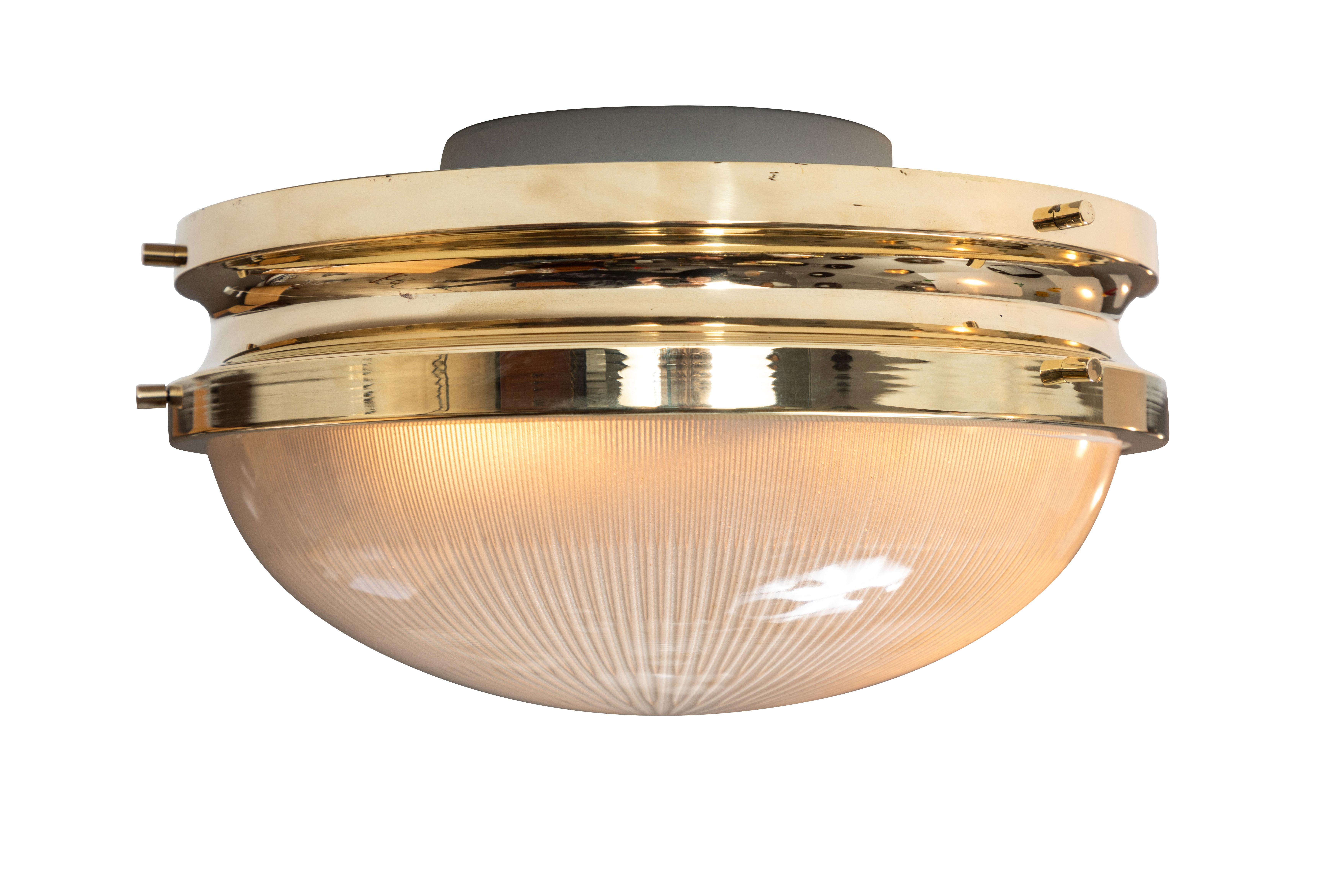 1960s Sergio Mazza Brass 'Sigma' Wall or Ceiling Lights for Artemide 4