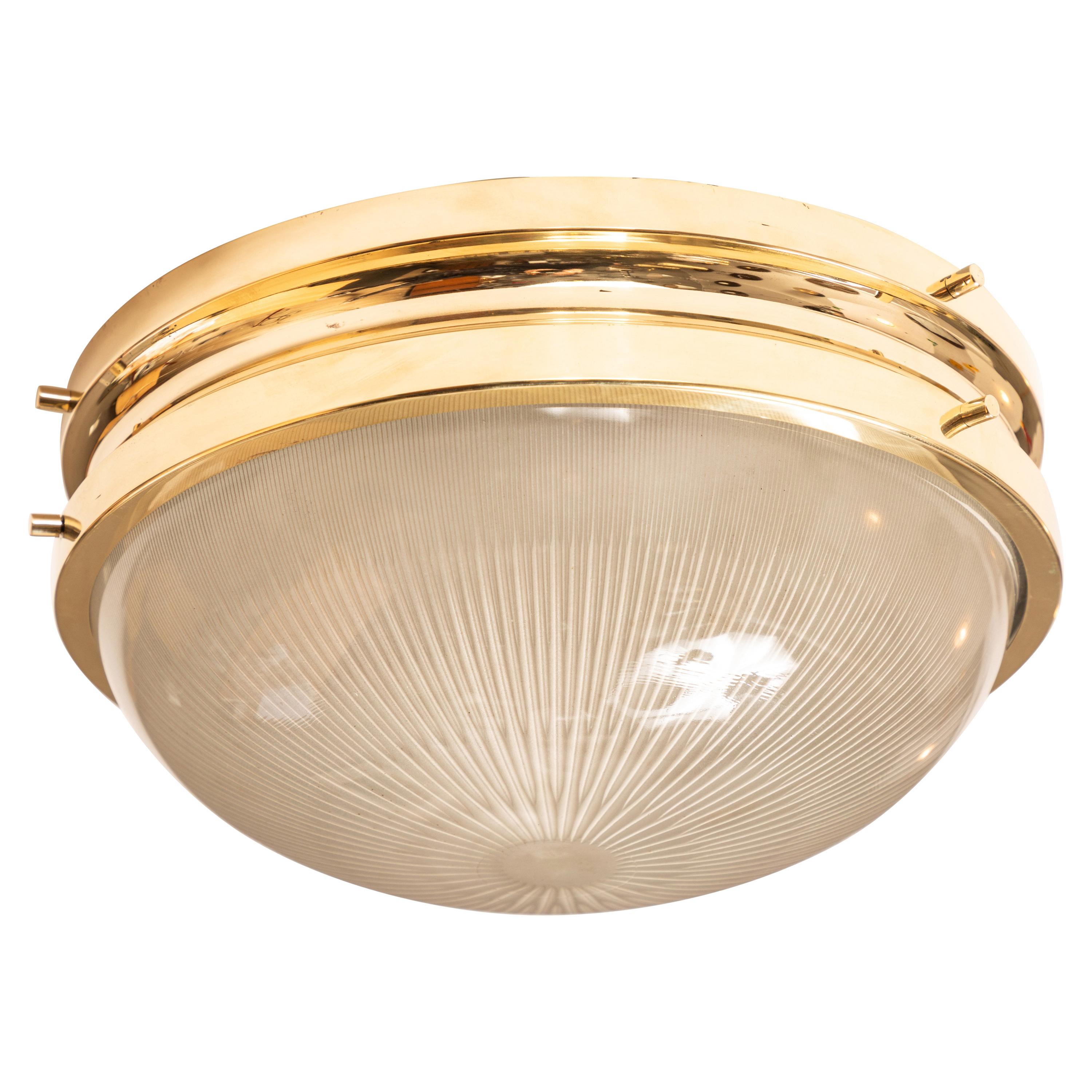 Mid-Century Modern 1960s Sergio Mazza Brass 'Sigma' Wall or Ceiling Lights for Artemide