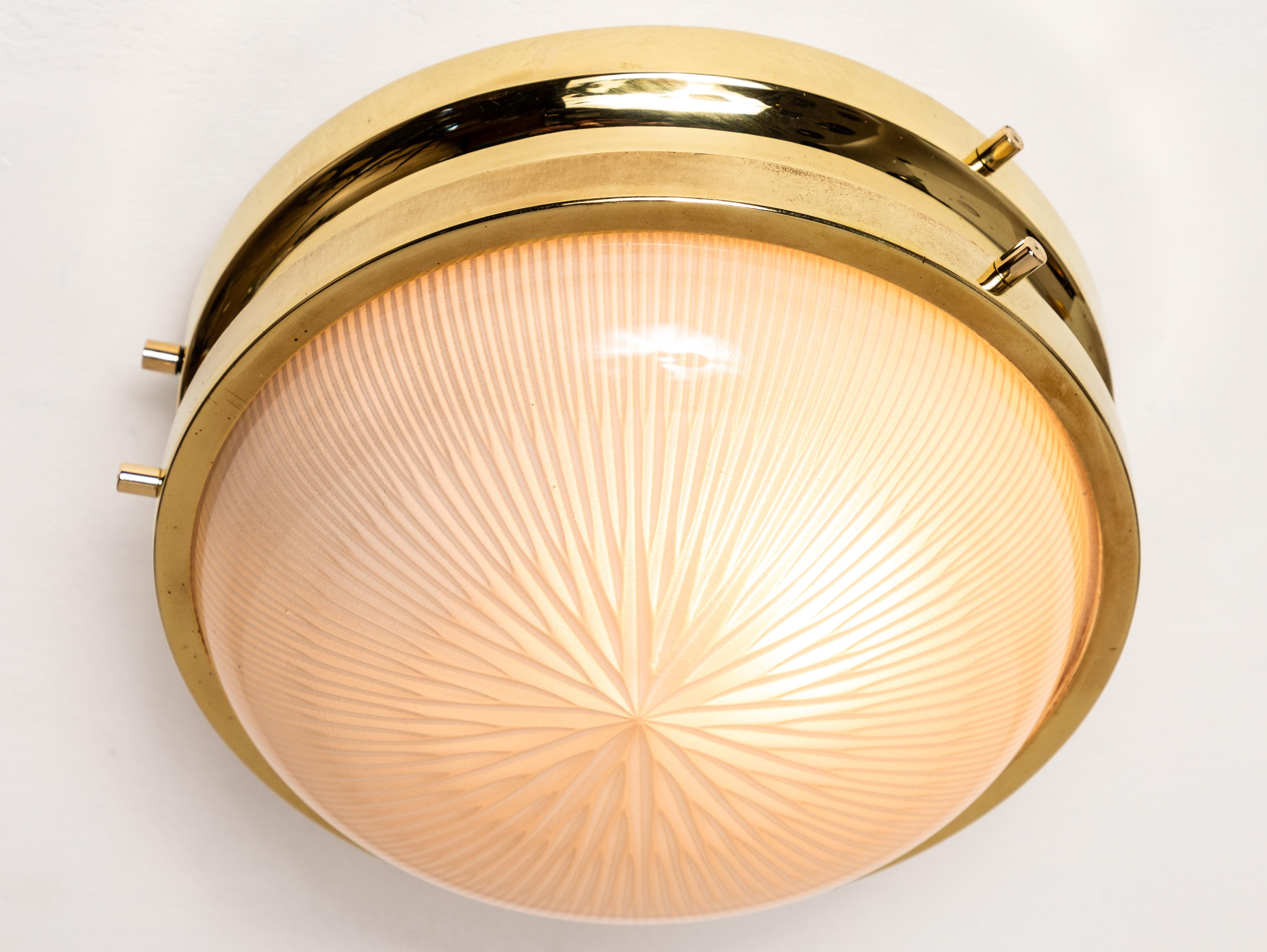 Mid-20th Century 1960s Sergio Mazza Petite Brass 'Sigma' Wall or Ceiling Lights for Artemide