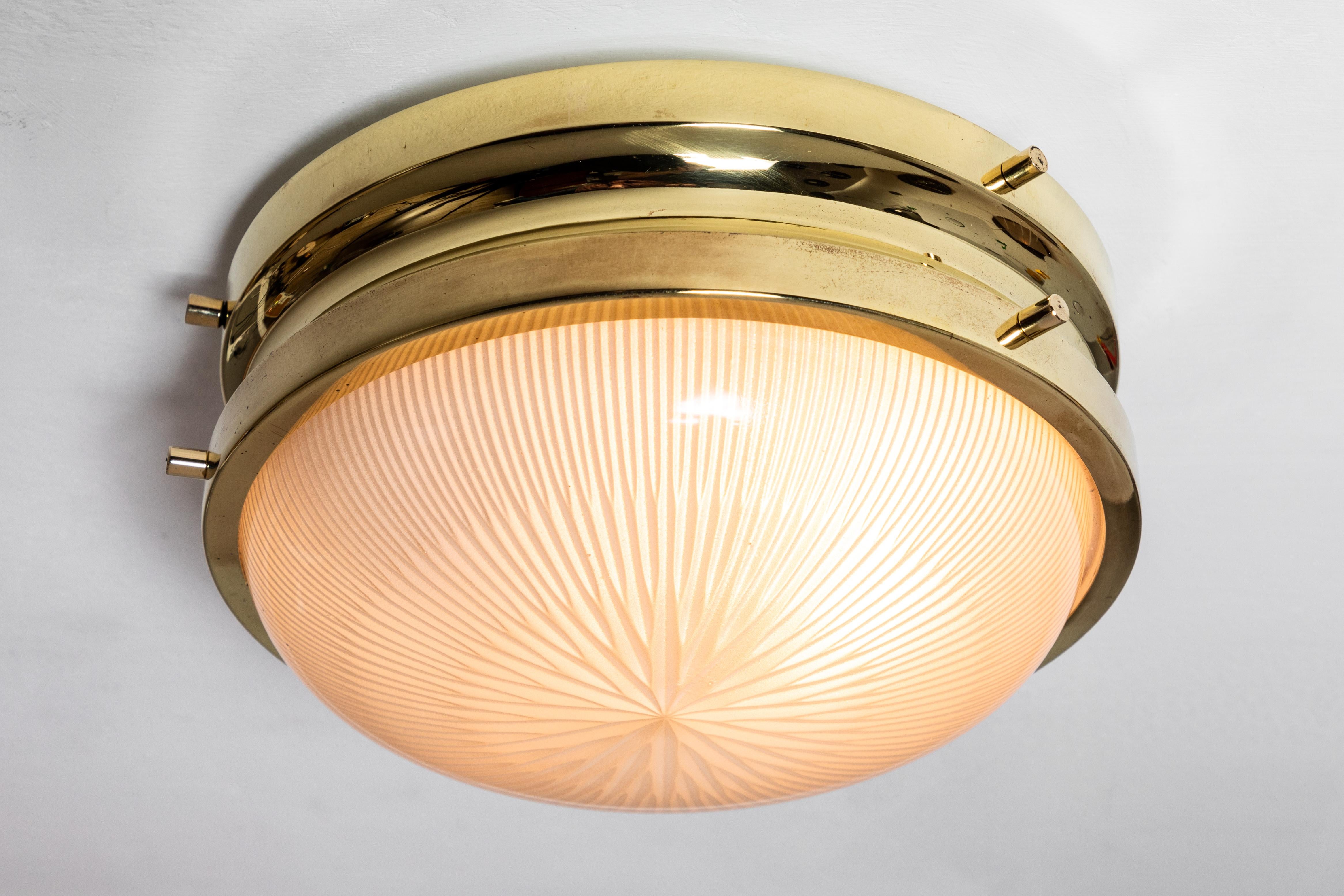 1960s Sergio Mazza Petite Brass 'Sigma' Wall or Ceiling Lights for Artemide 1
