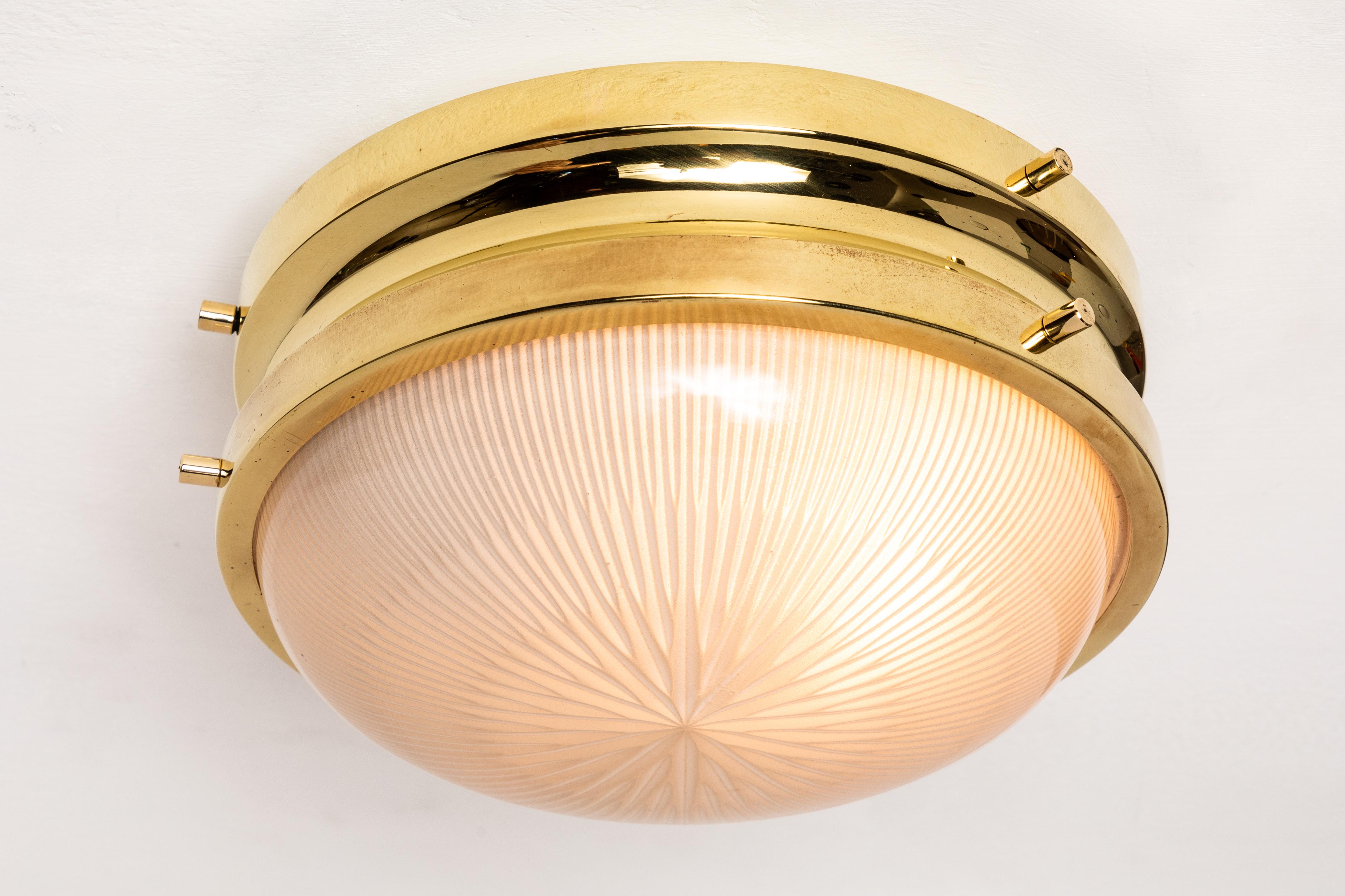 1960s Sergio Mazza Petite Brass 'Sigma' Wall or Ceiling Lights for Artemide 2