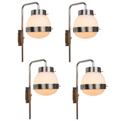 Large 1960s Sergio Mazza 'Delta' Wall Lights for Artemide