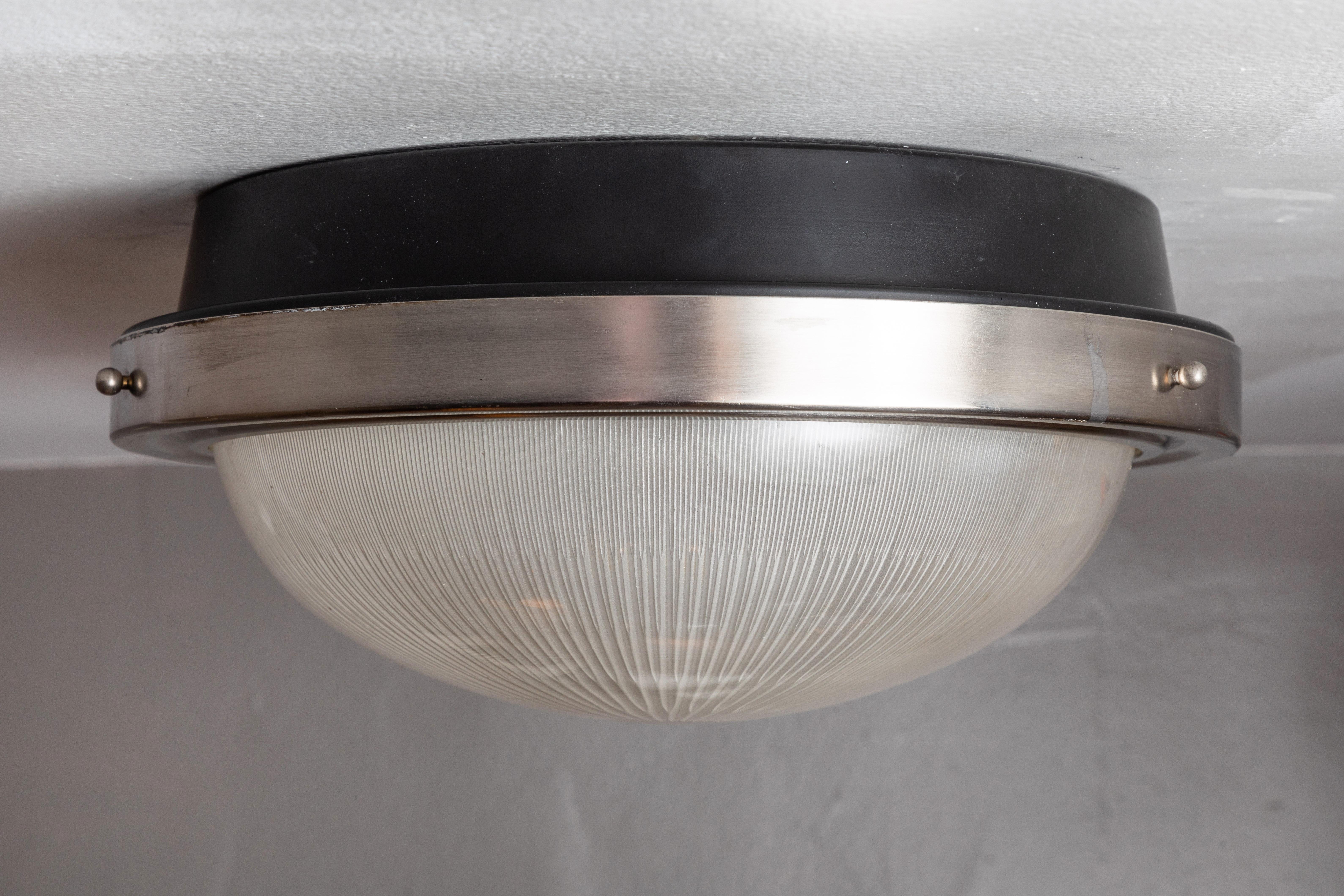 1960s Sergio Mazza Glass & Chrome Ceiling or Wall Lamp for Artemide In Good Condition In Glendale, CA