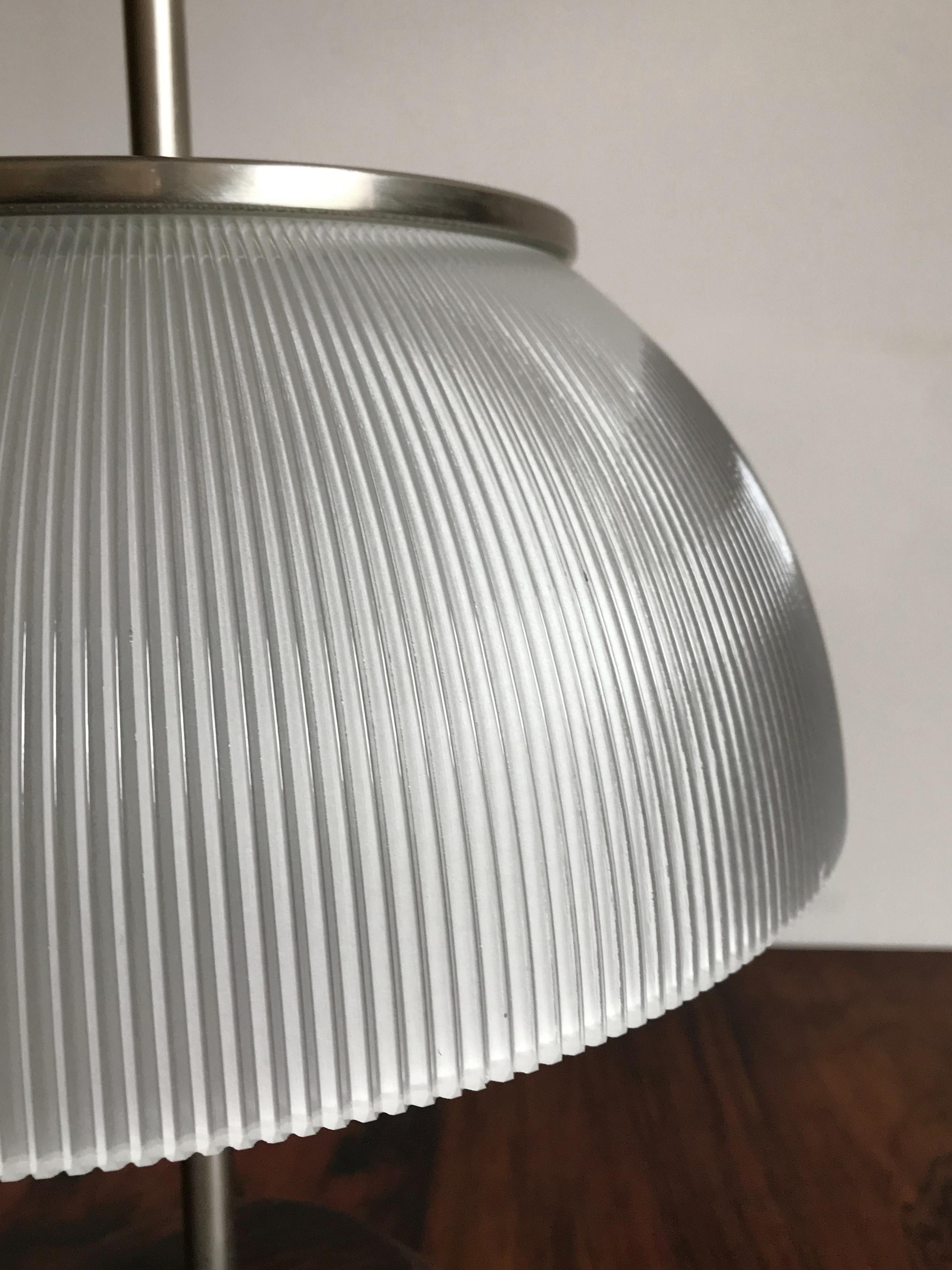 Metal 1960s Sergio Mazza Italian Glass Table Lamp for Artemide Model Alfa