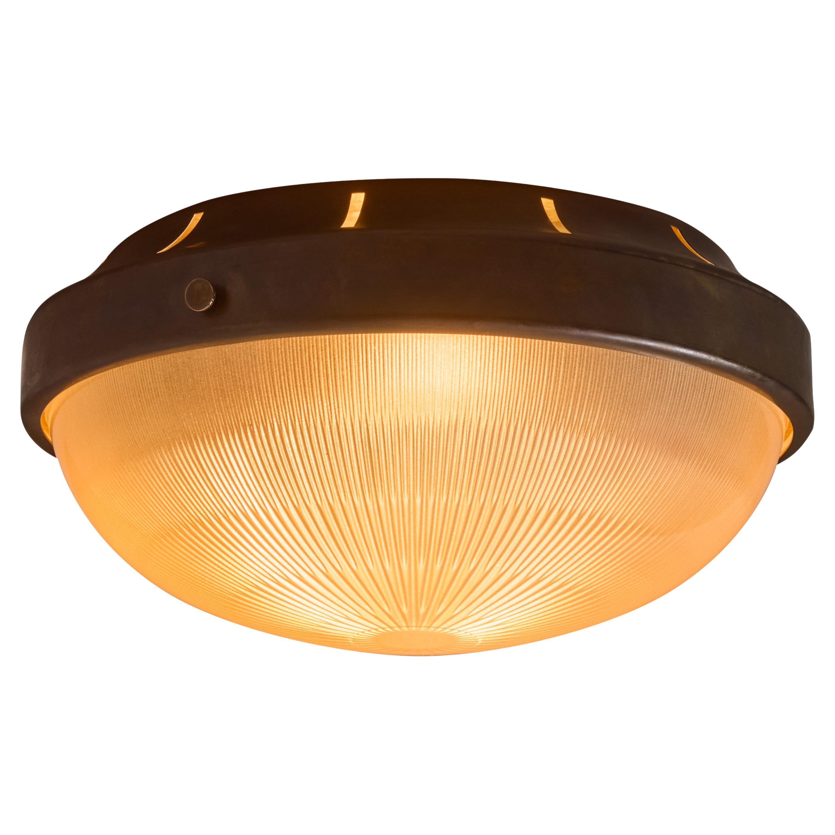 Lampe murale ou plafonnier Sergio Mazza des années 1960 en métal et verre pressé