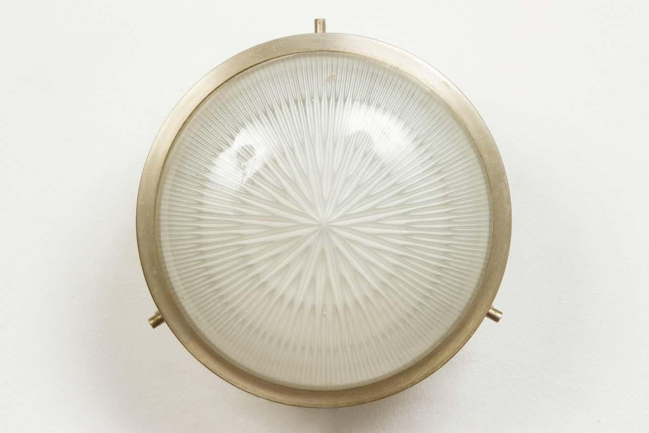 Plated 1960s Sergio Mazza Petite 'Sigma' Wall or Ceiling Light for Artemide