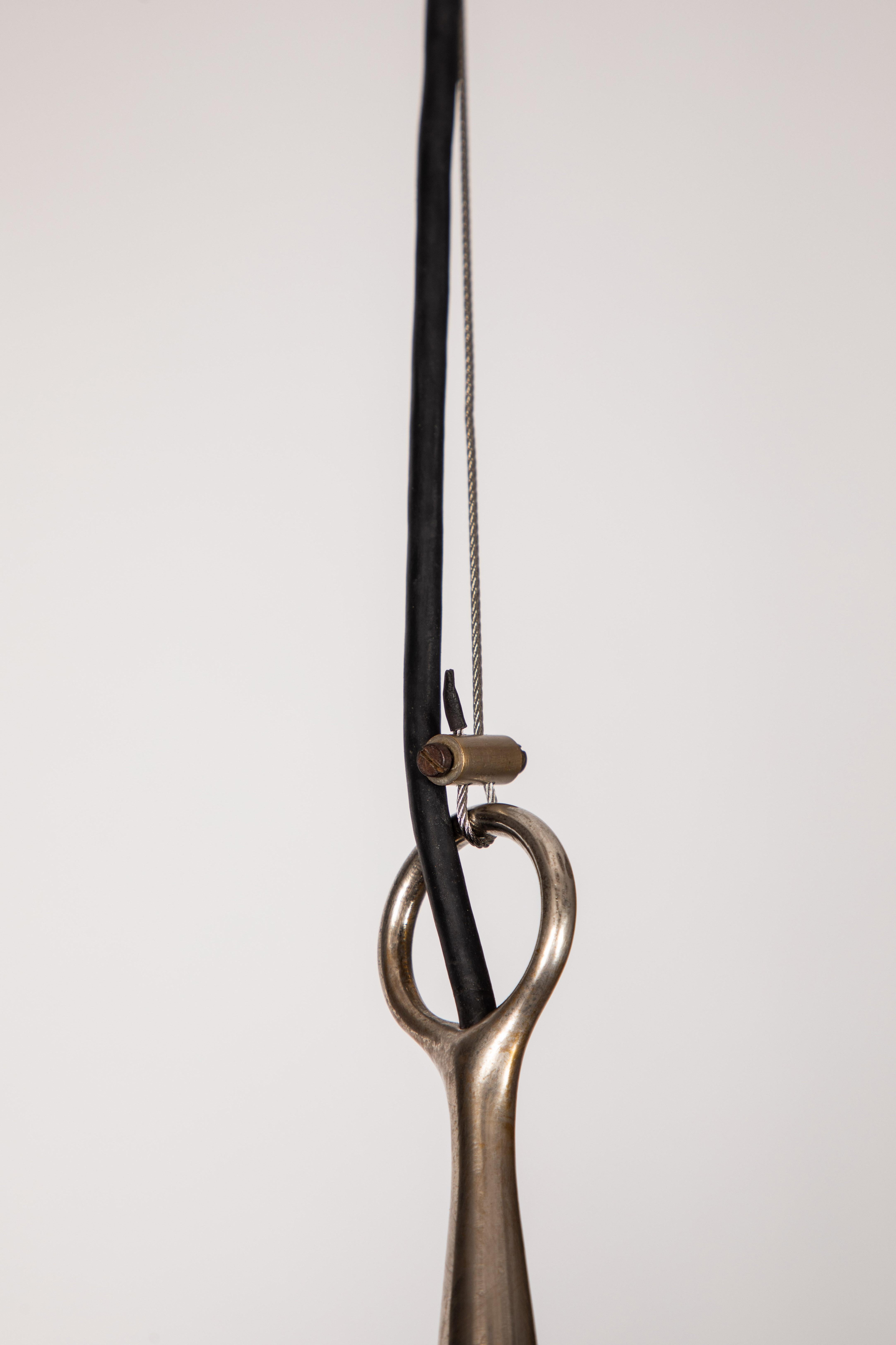 1960s Sergio Mazza 'Tau' Nickeled Brass Pendant for Artemide 5