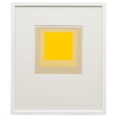 1960s Serigraph in Yellow Shades in a White Frame by Josef Albers