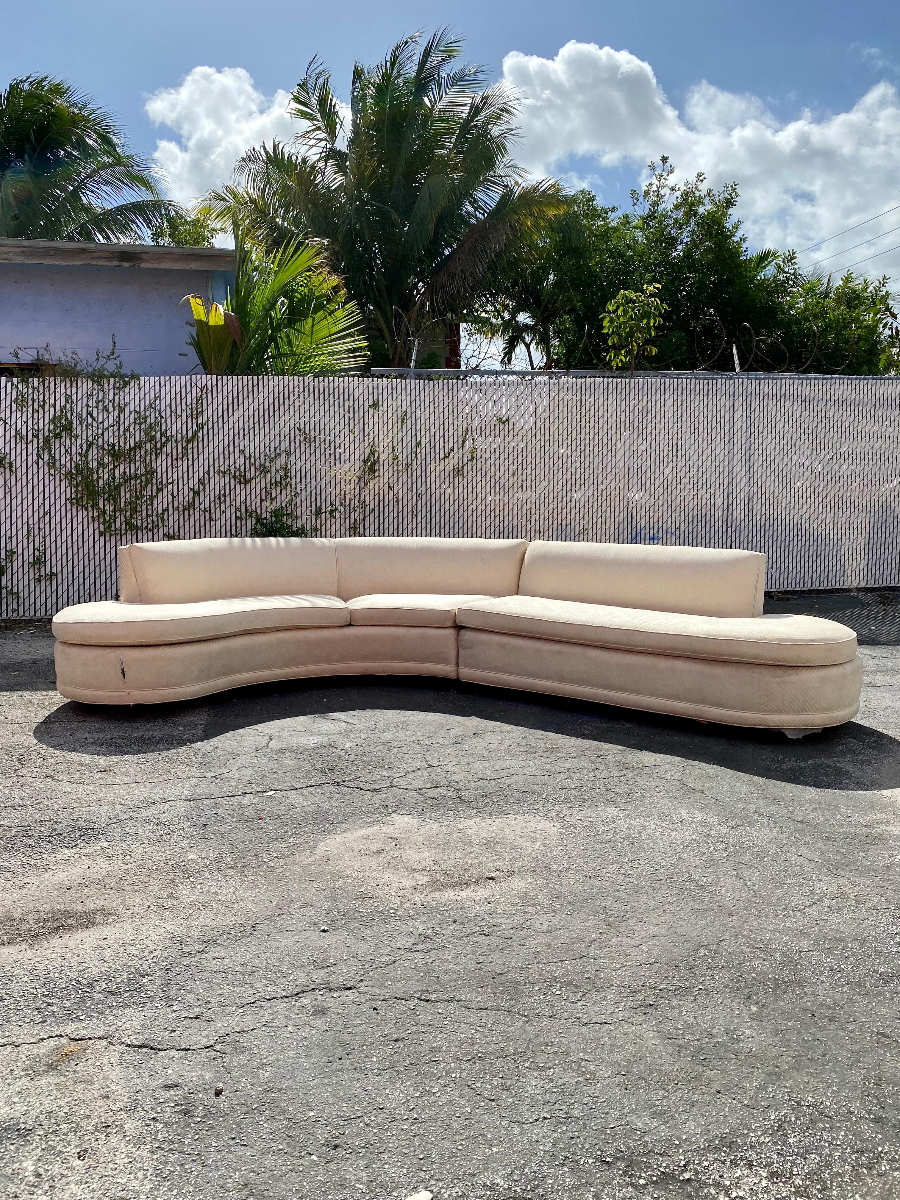 1960s Serpentine Mid Century Curved Sectional For Sale 2