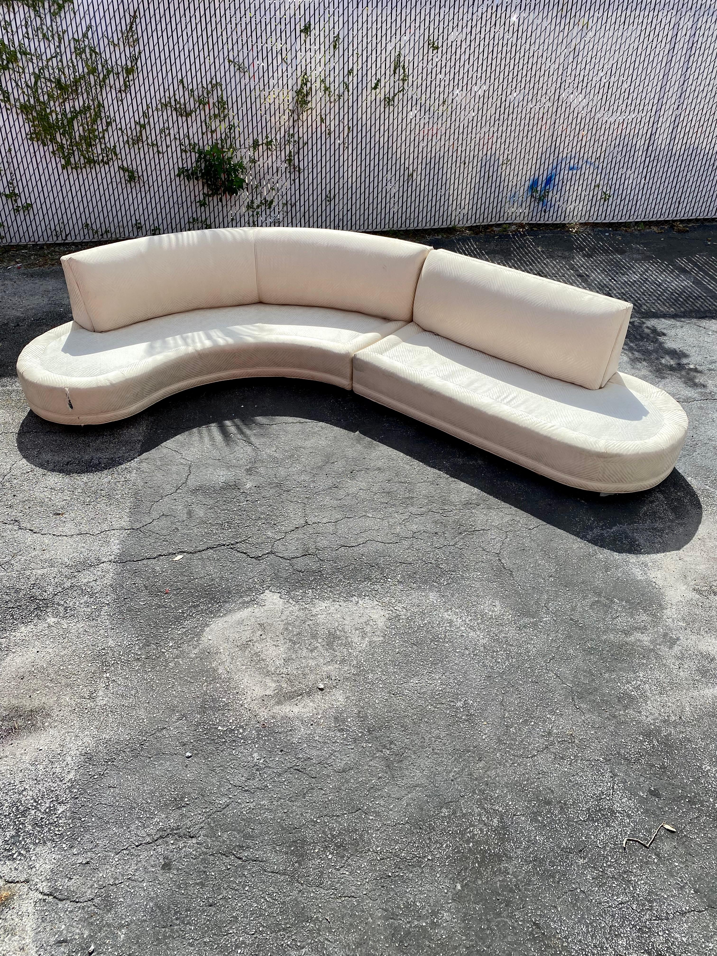 1960s Serpentine Mid Century Curved Sectional For Sale 3