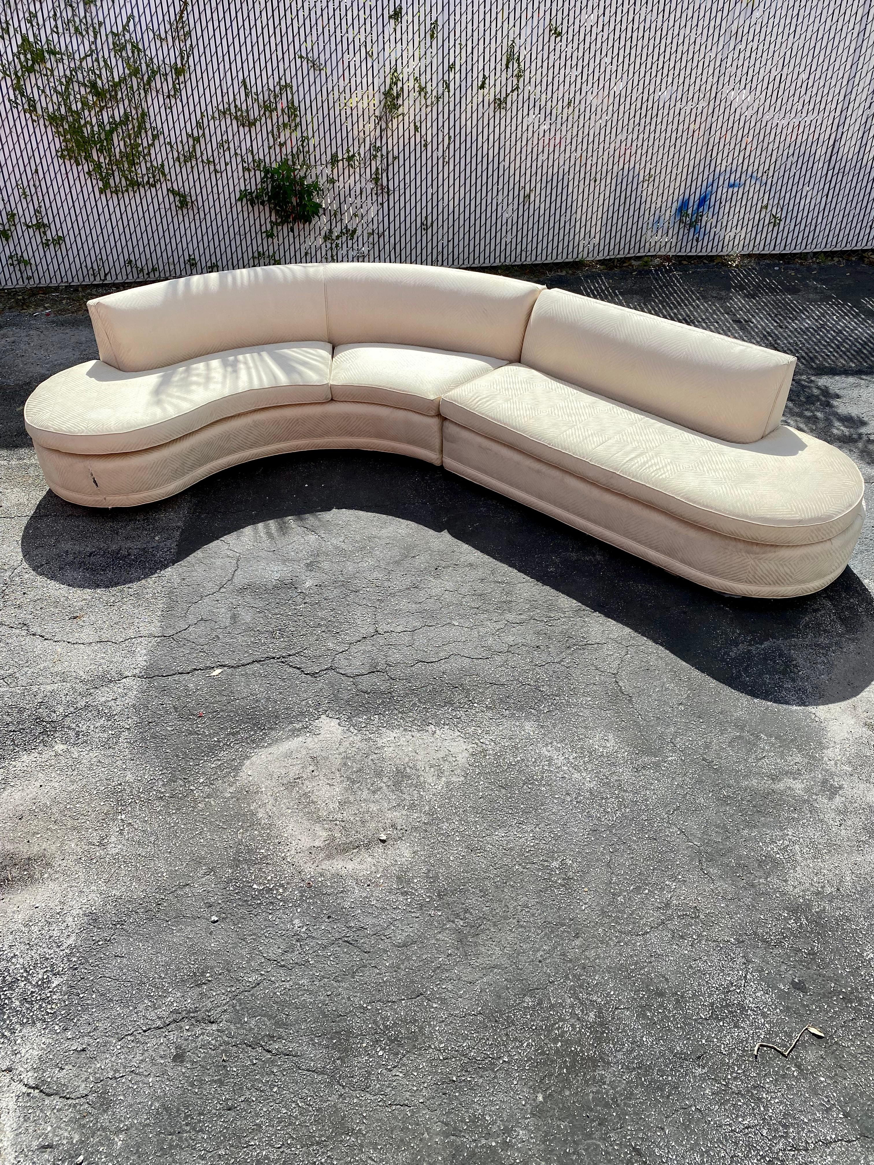1960s Serpentine Mid Century Curved Sectional For Sale 4