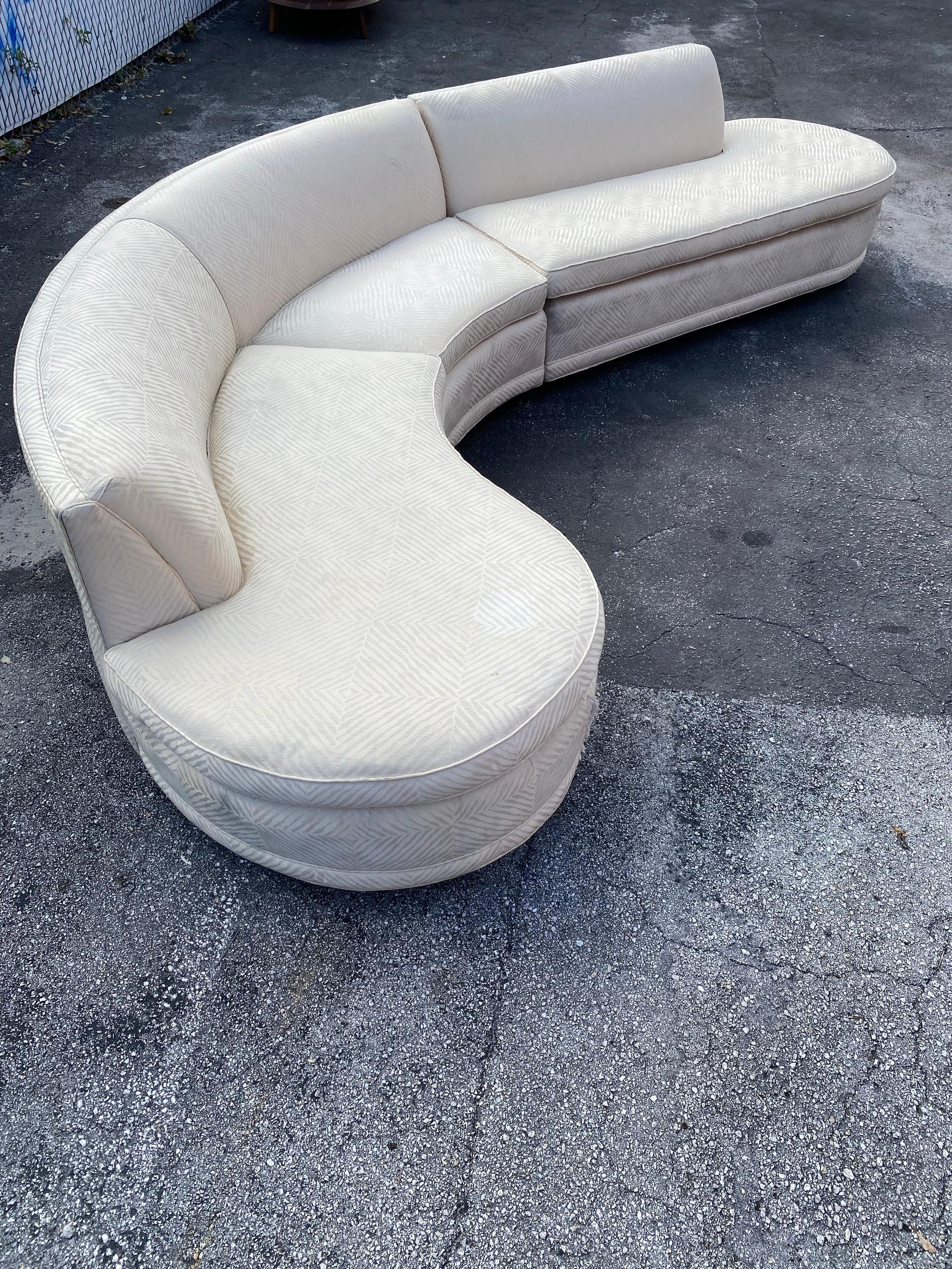 American 1960s Serpentine Mid Century Curved Sectional For Sale
