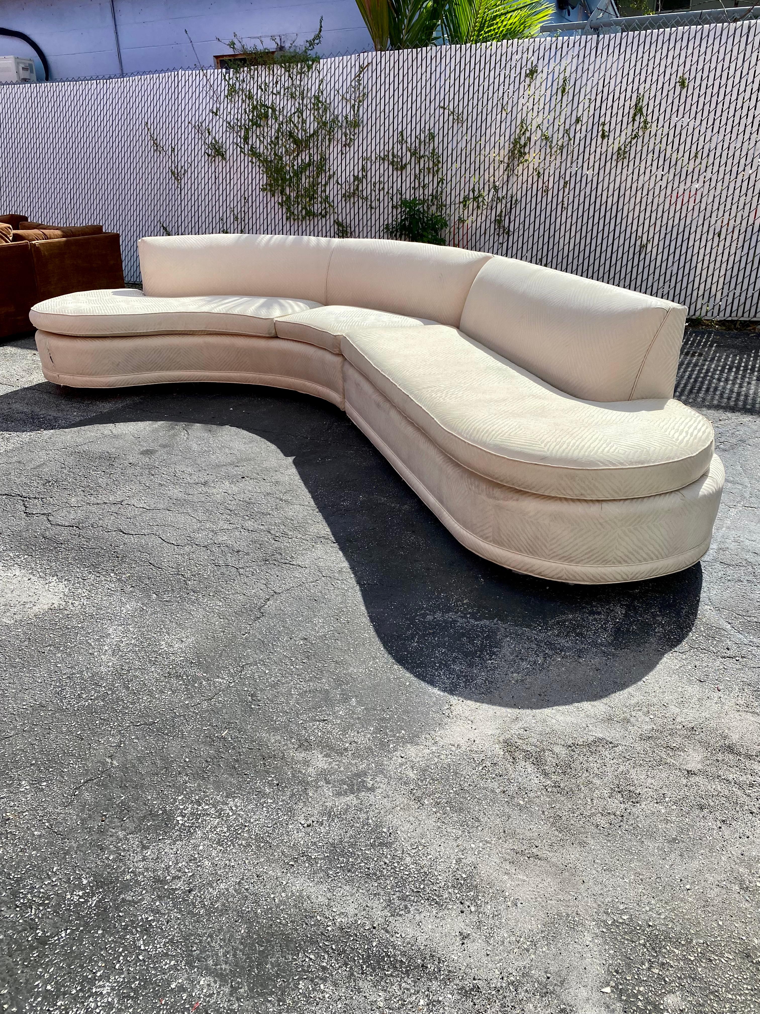 1960s Serpentine Mid Century Curved Sectional For Sale 1