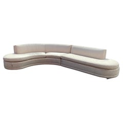 Retro 1960s Serpentine Mid Century Curved Sectional