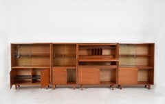 1960s Set 4 Multi-Width Cabinets Desk Shelves by Robert Heritage Beaver & Tapley