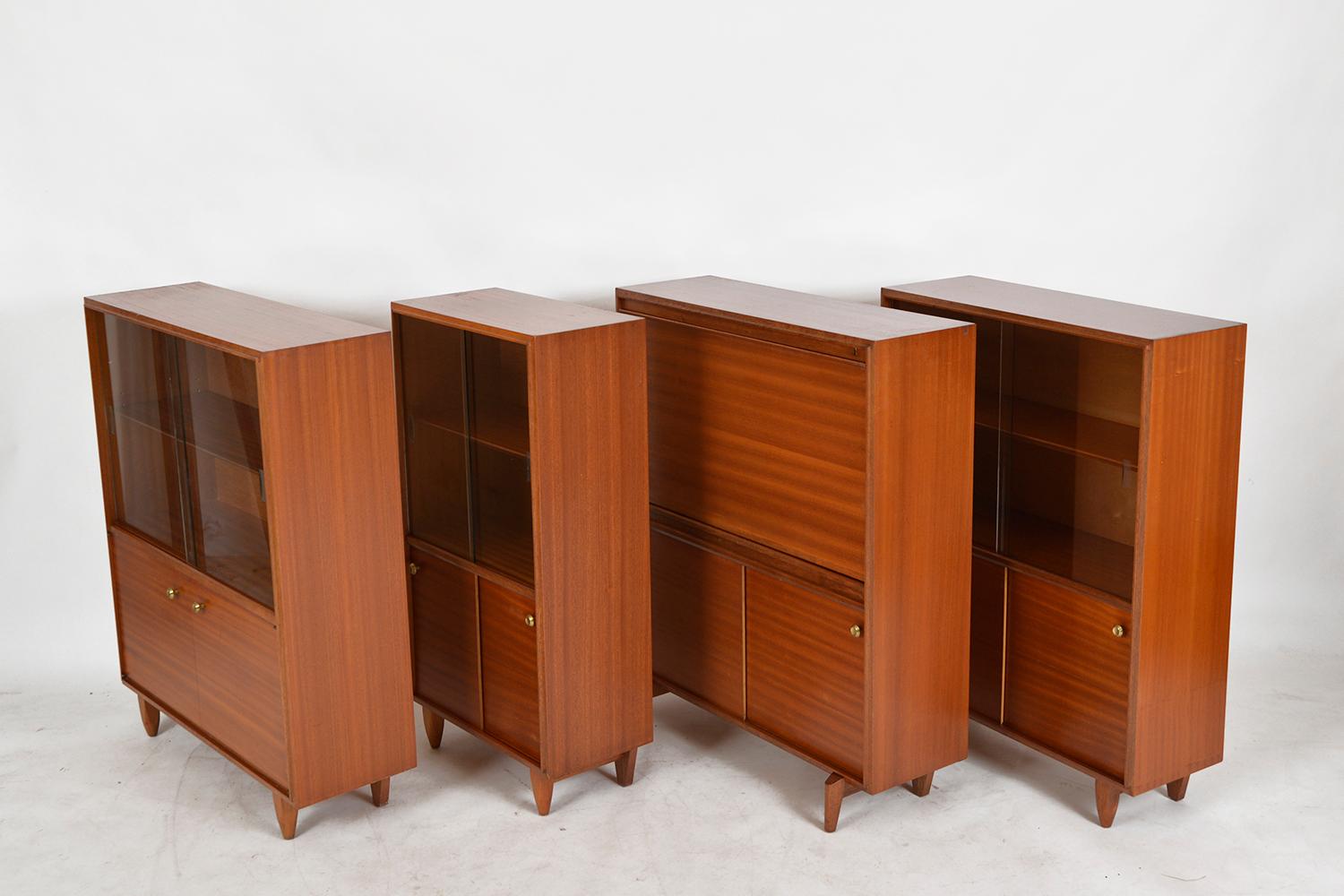 Mid-20th Century 1960s Set 4 Multi-Width Cabinets Desk Shelves by Robert Heritage Beaver & Tapley