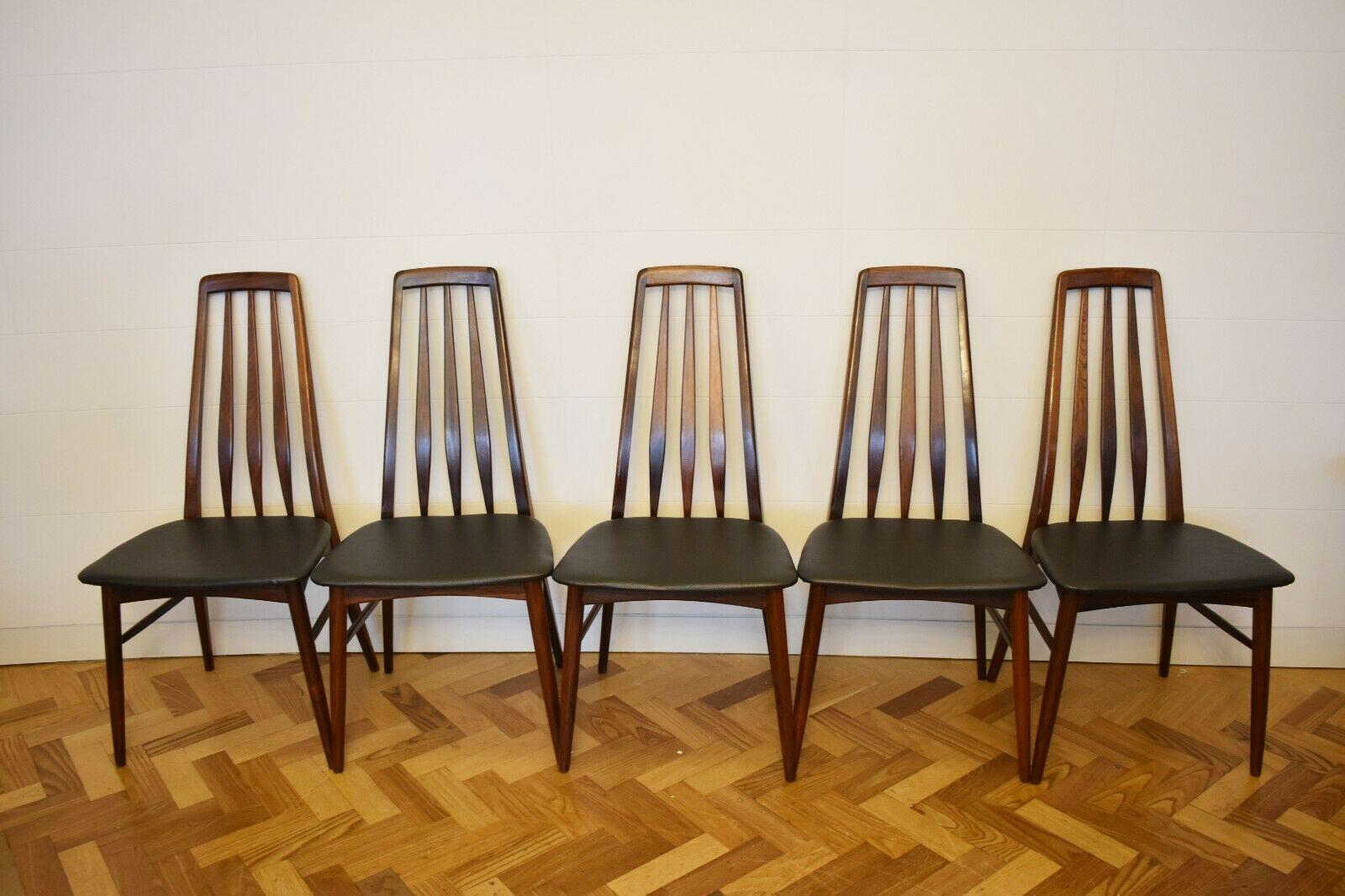 Mid-Century Modern 1960s Set of 10 Danish Rosewood Eva Chairs by Niels Koefoed for Koefoed Hornslet