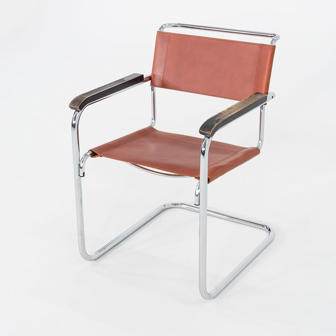 Set di 10 sedie da pranzo di Marcel Breuer per Thonet degli anni '60 in pelle di castagno e selleria in vendita 4
