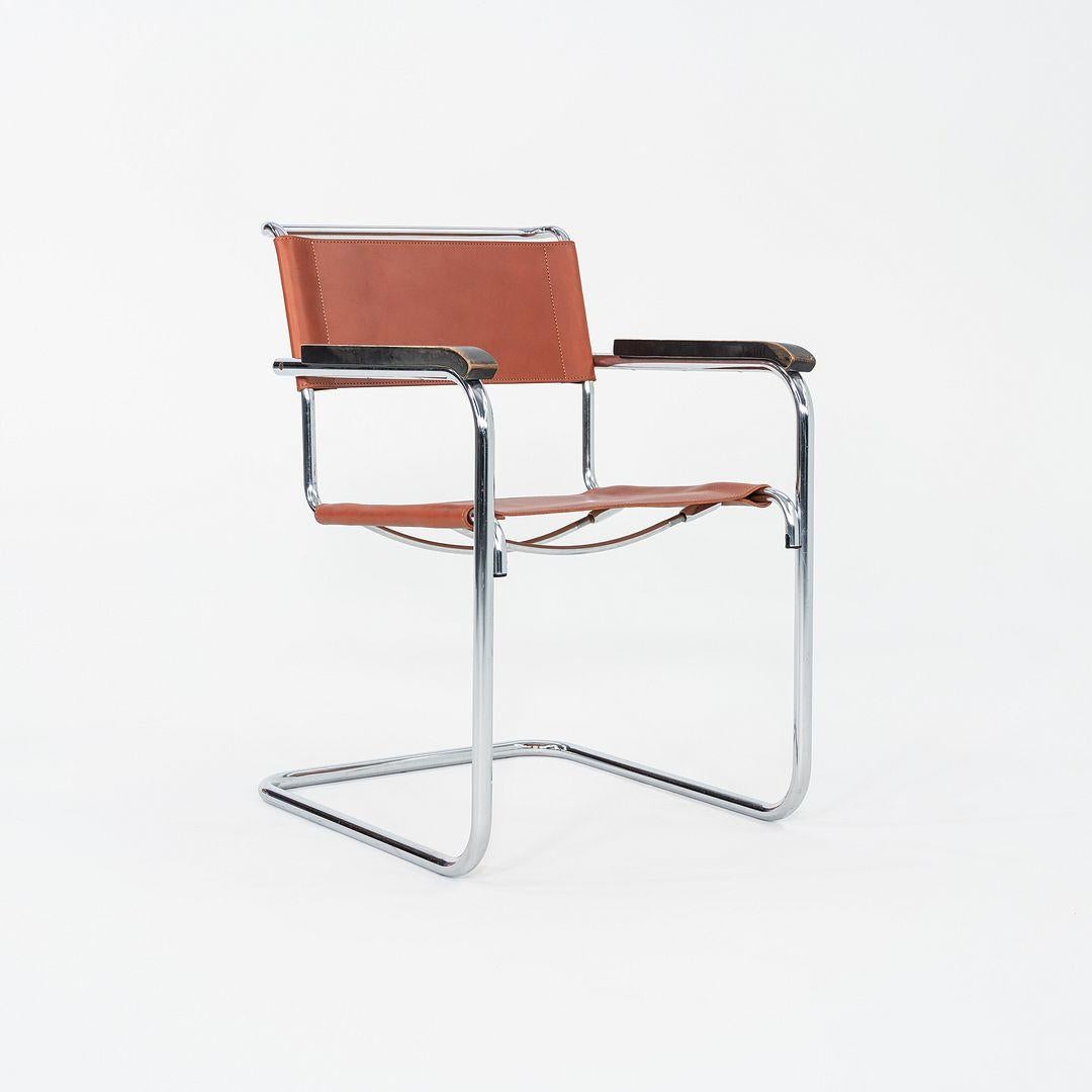 Acciaio Set di 10 sedie da pranzo di Marcel Breuer per Thonet degli anni '60 in pelle di castagno e selleria in vendita