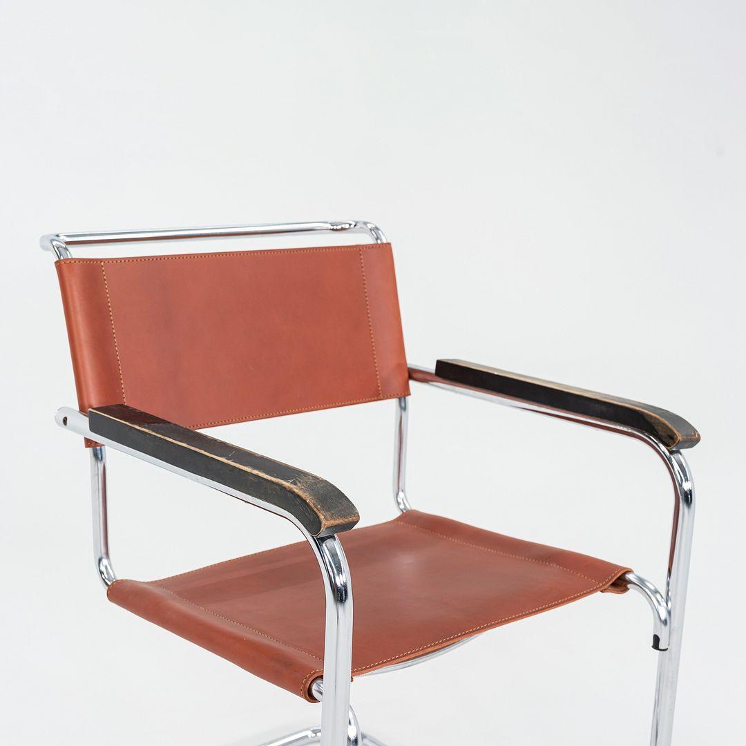 Set di 10 sedie da pranzo di Marcel Breuer per Thonet degli anni '60 in pelle di castagno e selleria in vendita 1