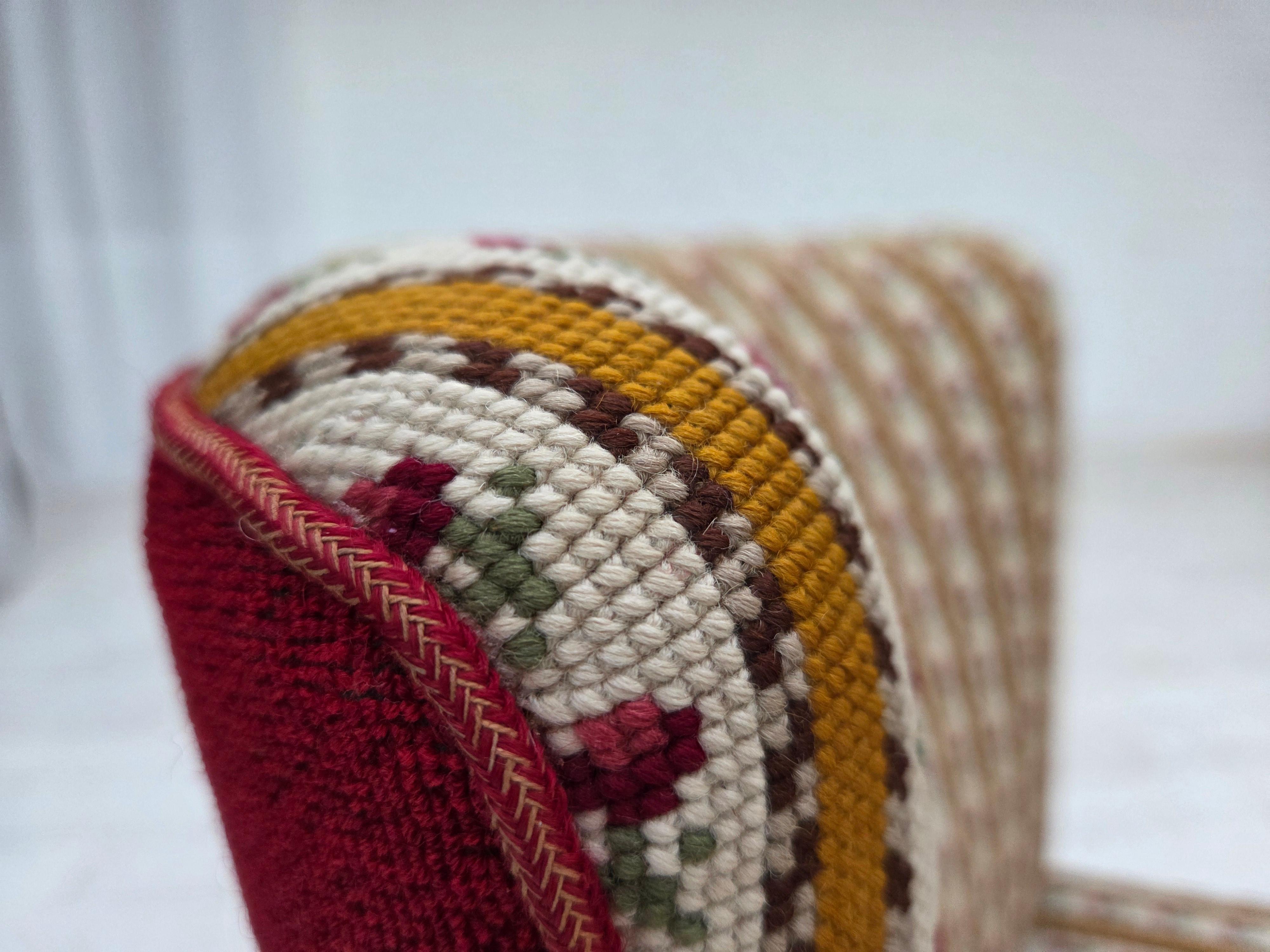 Scandinavian Modern 1960s, set of 2 Danish easy chairs, traditional Danish woven wool fabric. For Sale