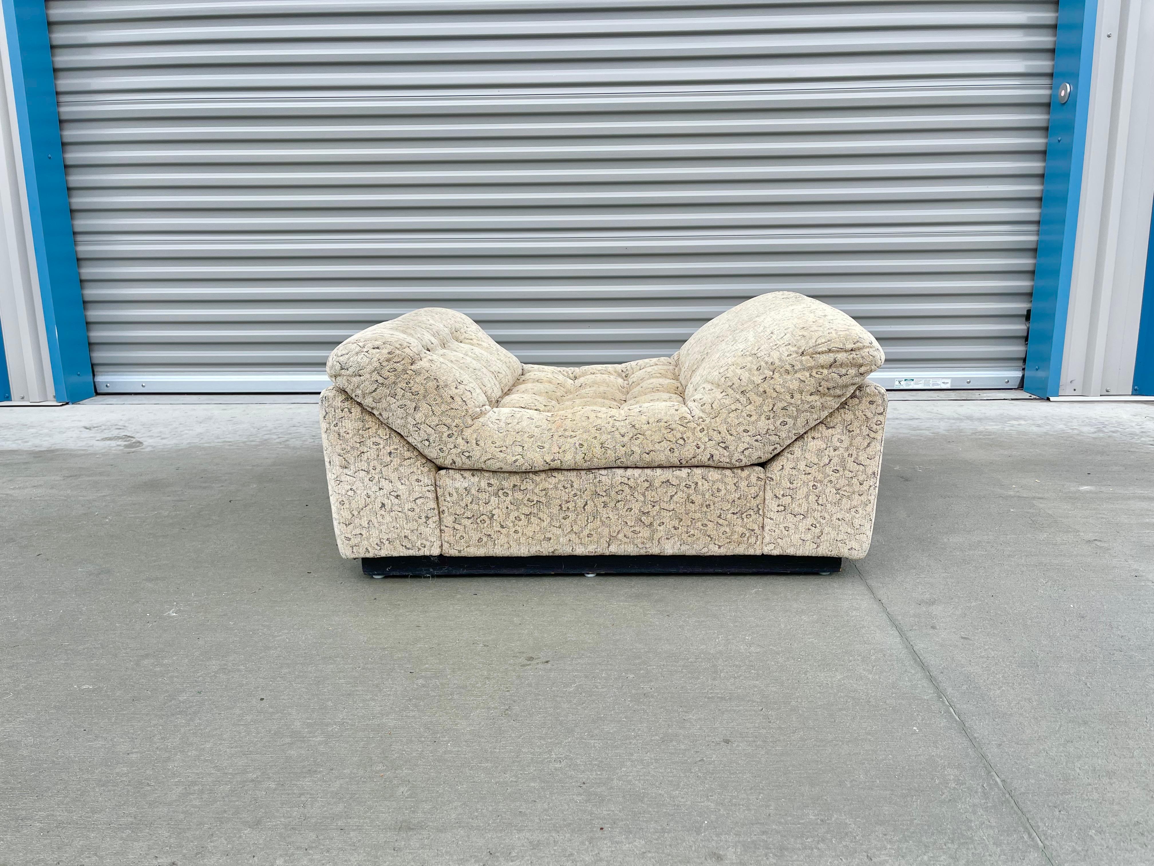 1960s Set of 2 Mid-Century Biscuit Tufted Lounge Chair & Ottoman 4