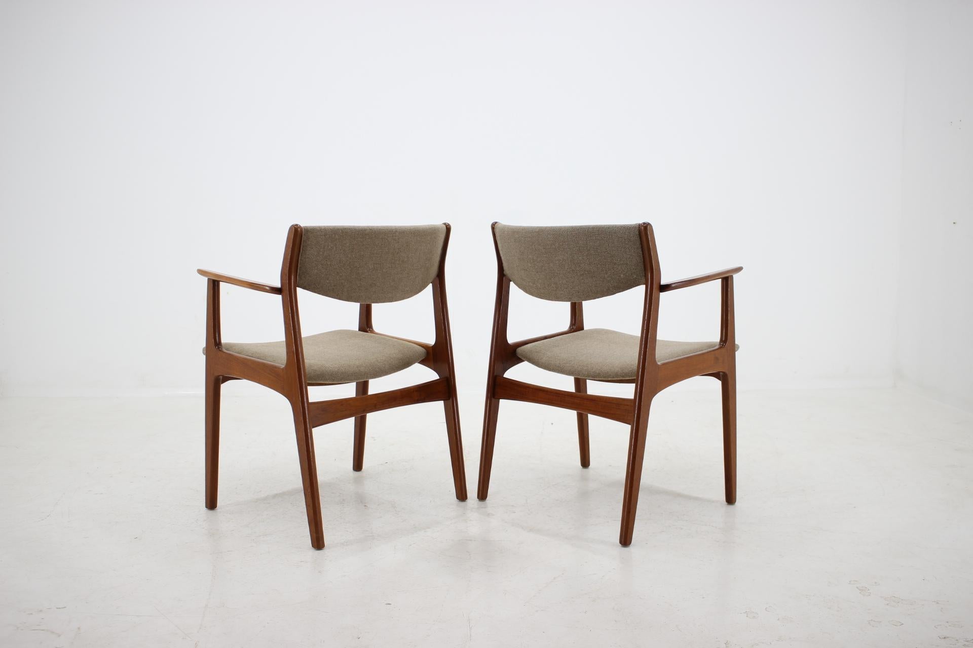 1960s Set of 2 Teak Side Chairs, Denmark In Good Condition In Praha, CZ