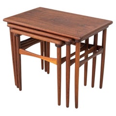 1960s Set of 3 Kai Kristiansen Skovmand & Andersen Danish Nesting Tables, Teak