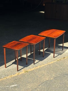 1960s Set of 3 Nesting Tables by Erling Torvits for Heltborg Møbler in rosewood