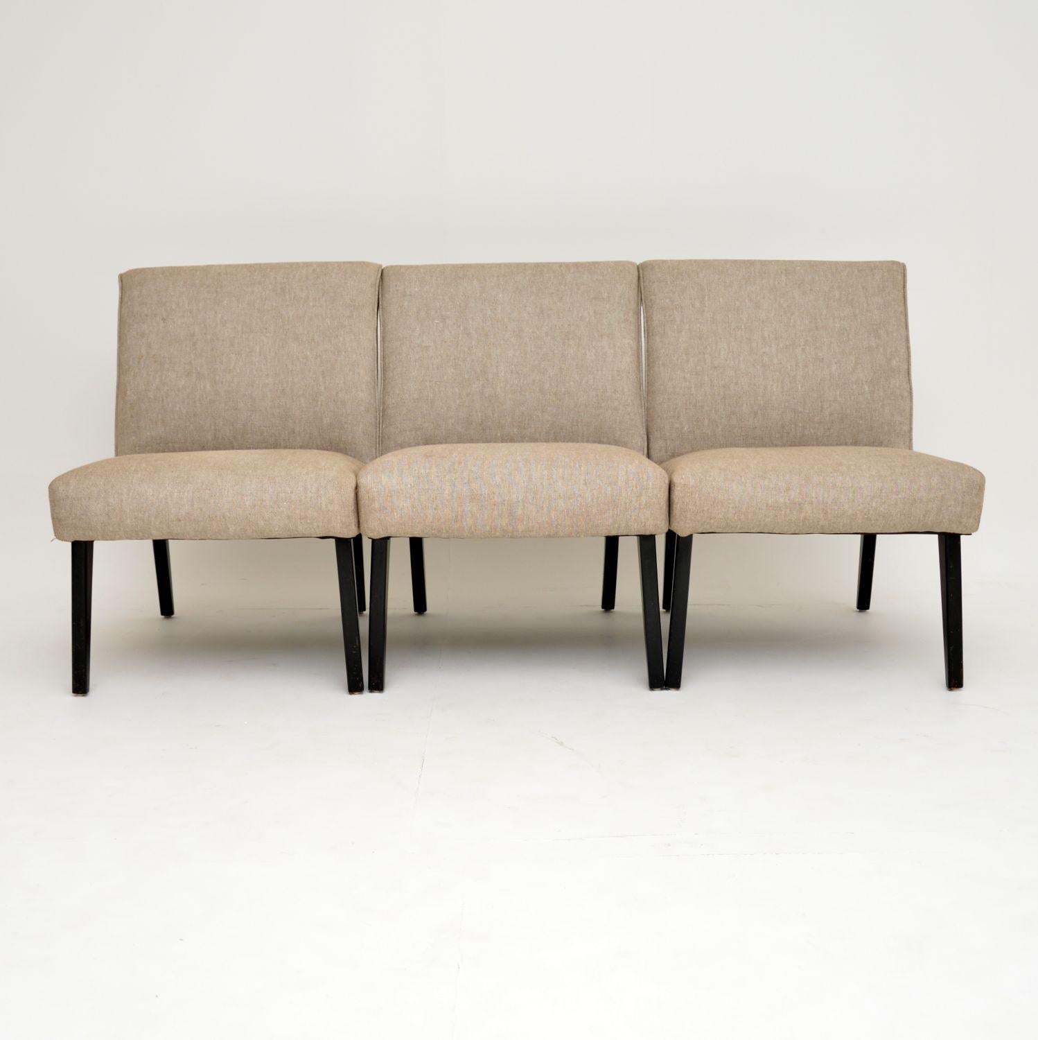Mid-Century Modern 1960’s Set of 3 Vintage Easy Chairs / Modular Sofa
