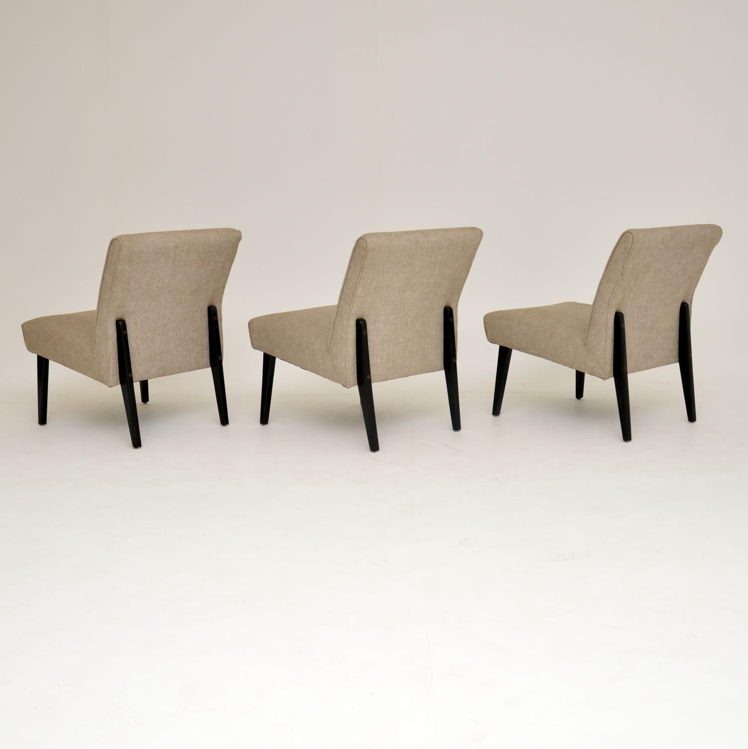 English 1960s Set of 3 Vintage Easy Chairs / Modular Sofa