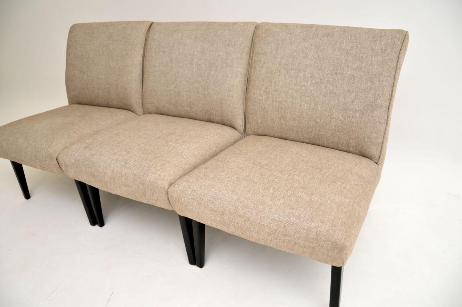 Wood 1960s Set of 3 Vintage Easy Chairs / Modular Sofa