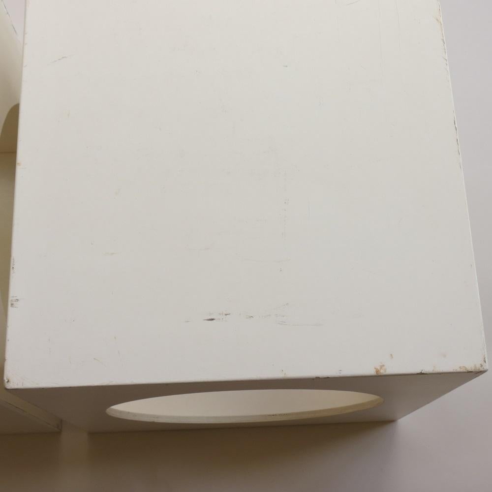 1960s Set of 3 White Cube Box Tables Nightstand Storage Boxes 1