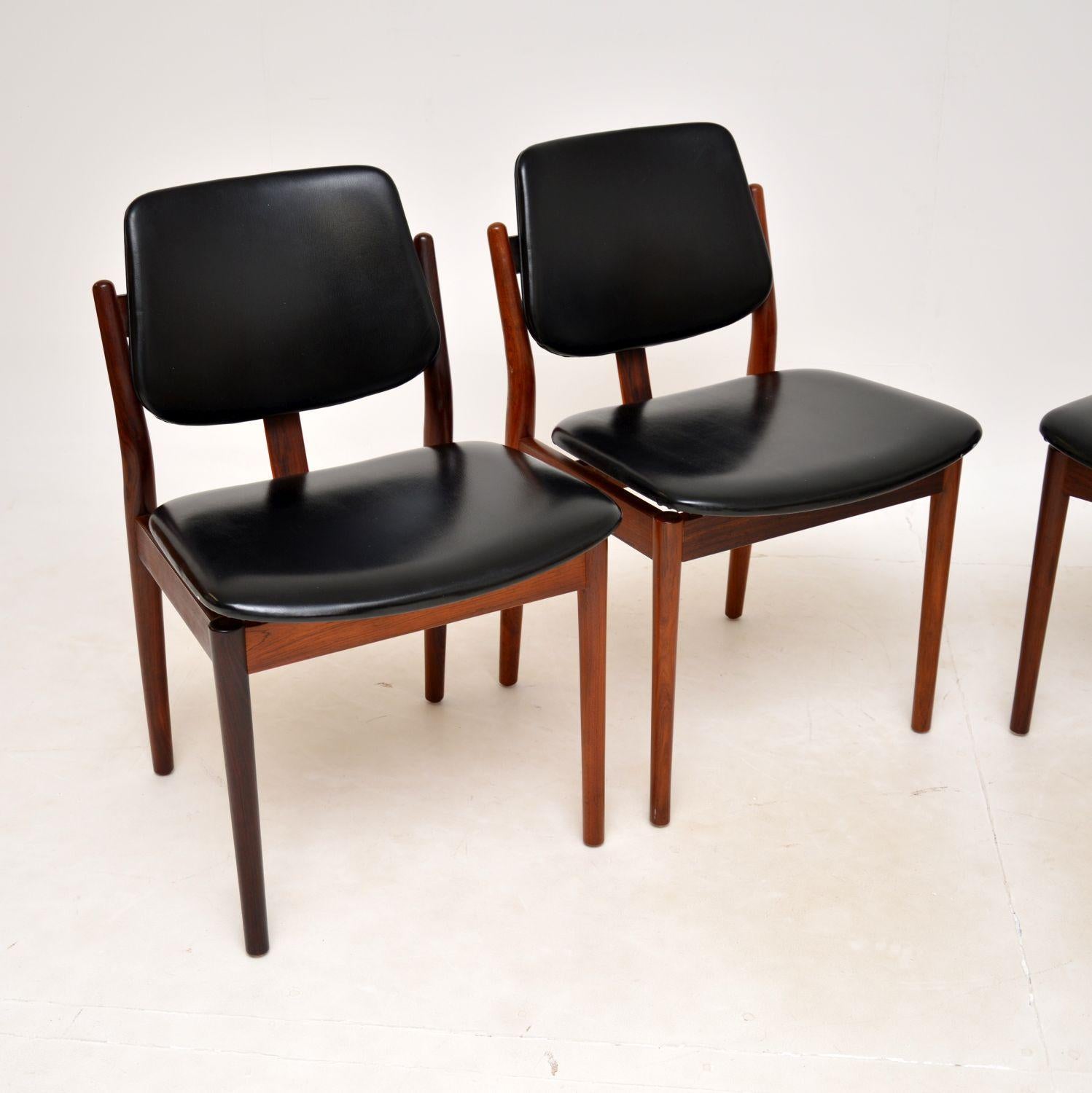 1960s Set of 4 Danish Dining Chairs by Borge Rammeskov for Sibast In Good Condition In London, GB