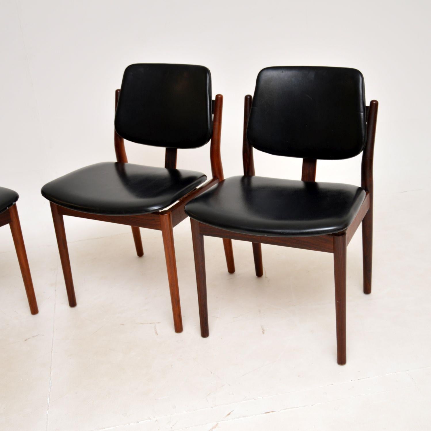 Mid-20th Century 1960s Set of 4 Danish Dining Chairs by Borge Rammeskov for Sibast