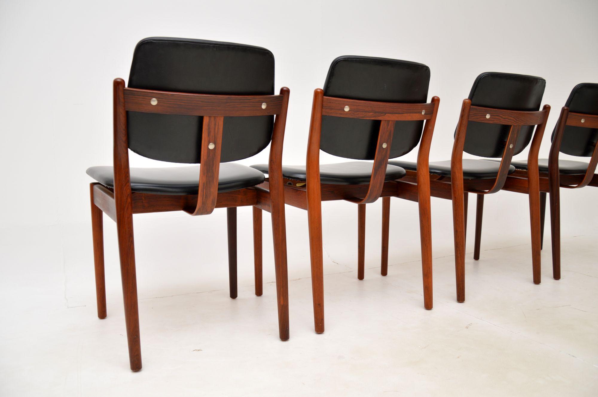 Plastic 1960s Set of 4 Danish Dining Chairs by Borge Rammeskov for Sibast