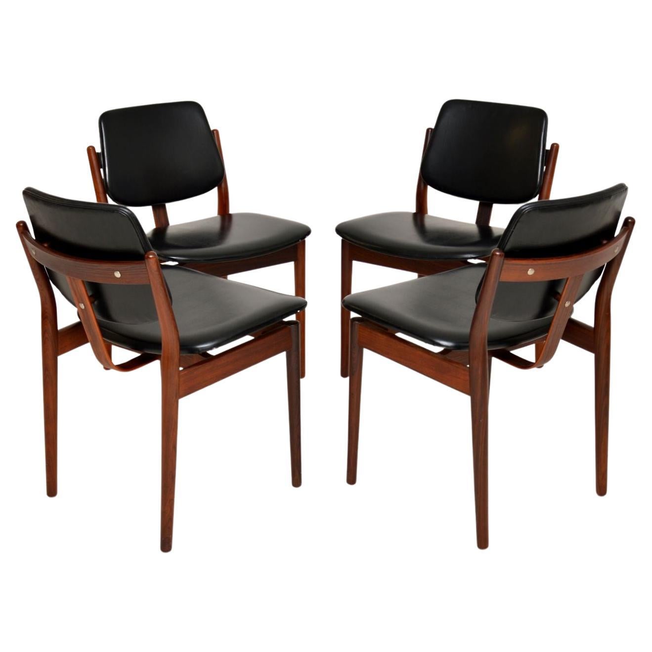 1960s Set of 4 Danish Dining Chairs by Borge Rammeskov for Sibast