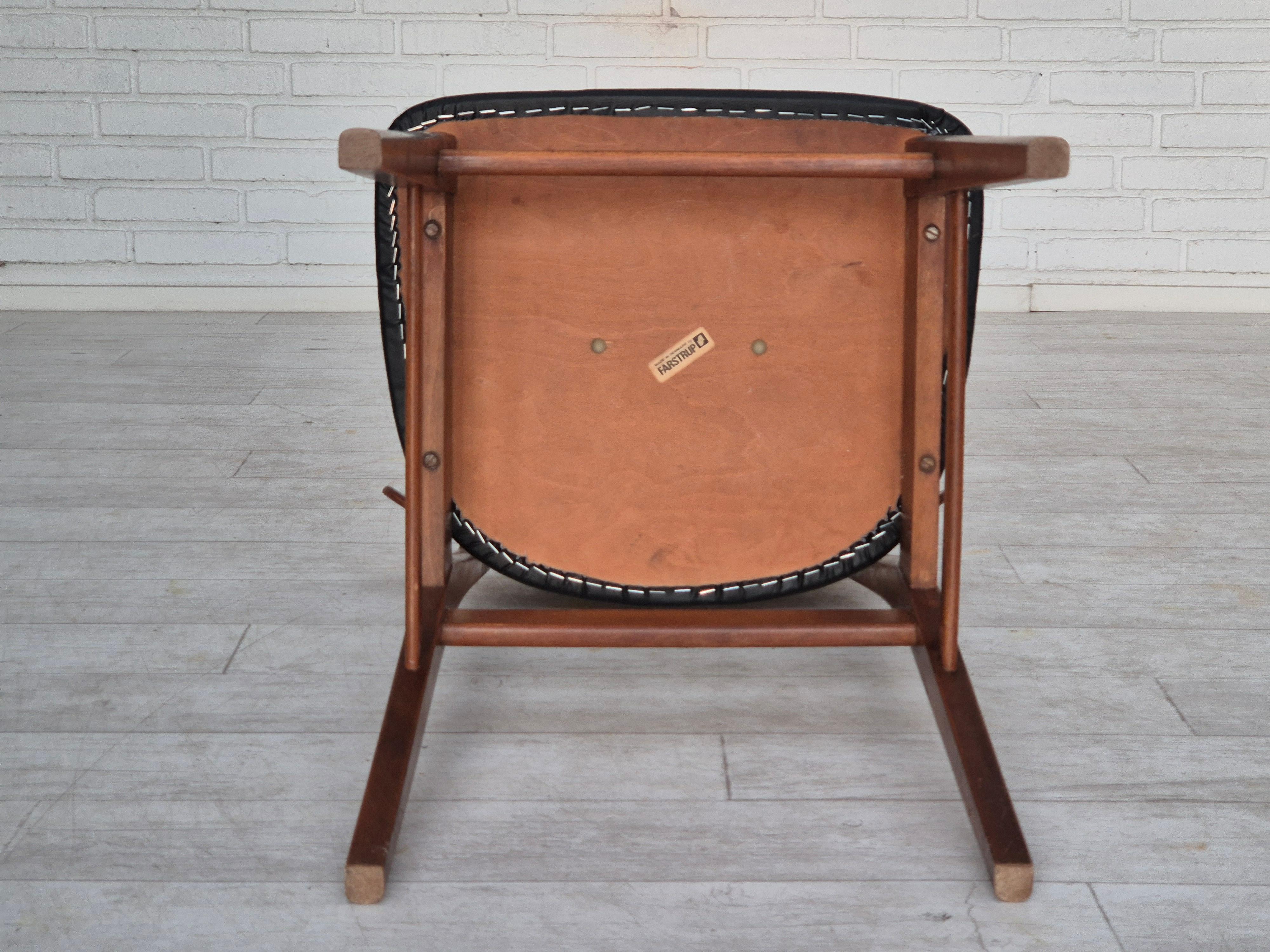 Anni '60, set di 4 sedie da pranzo danesi di Wood Wood, in legno di teak curvato, tappezzate. in vendita 3