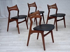 1960s, set of 4 Danish dining chairs, design by Erik Buck, model 310.