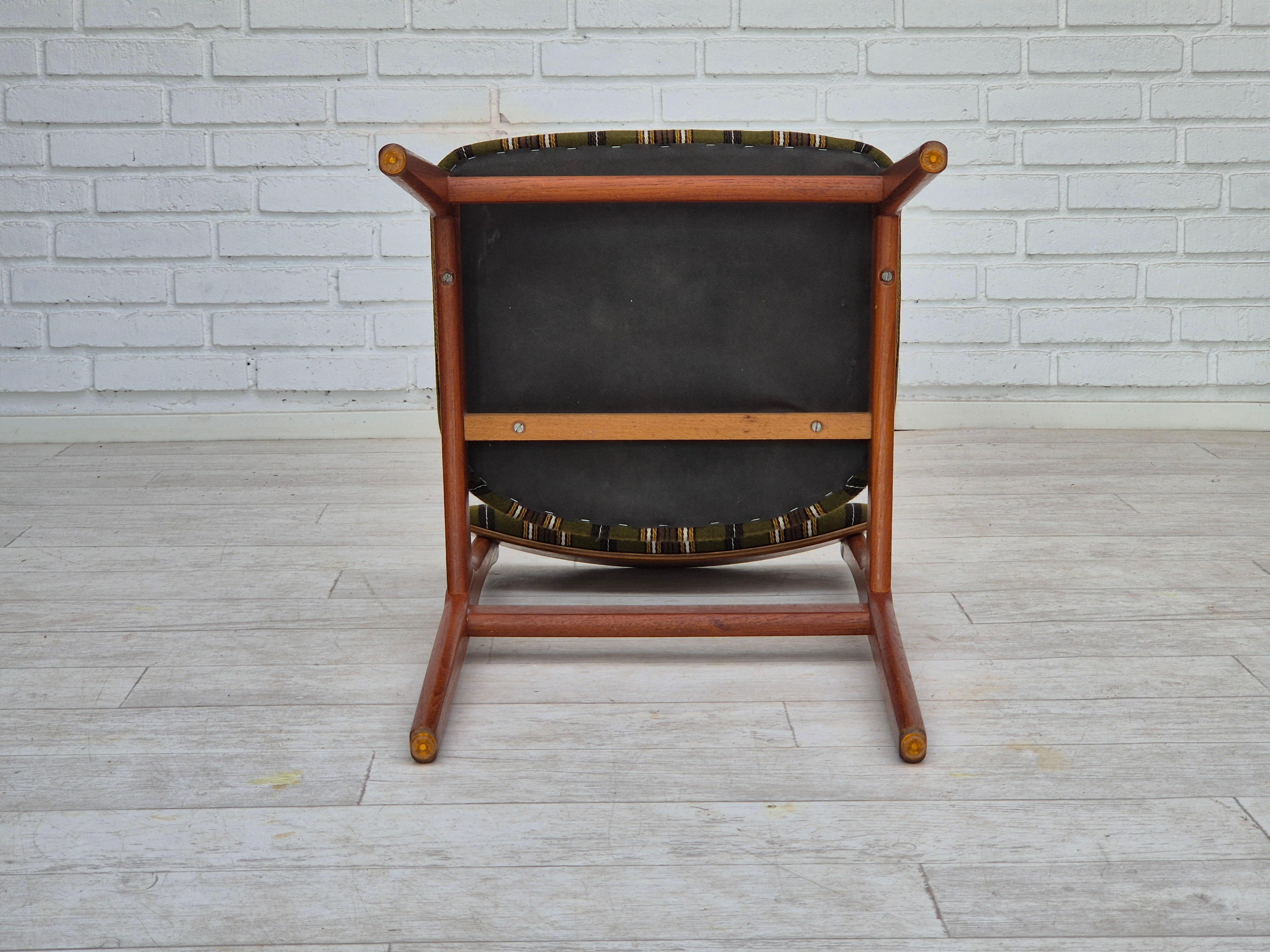 Satz von 4 dänischen Esszimmerstühlen aus massivem Teakholz, Originalzustand, 1960er Jahre. im Angebot 12