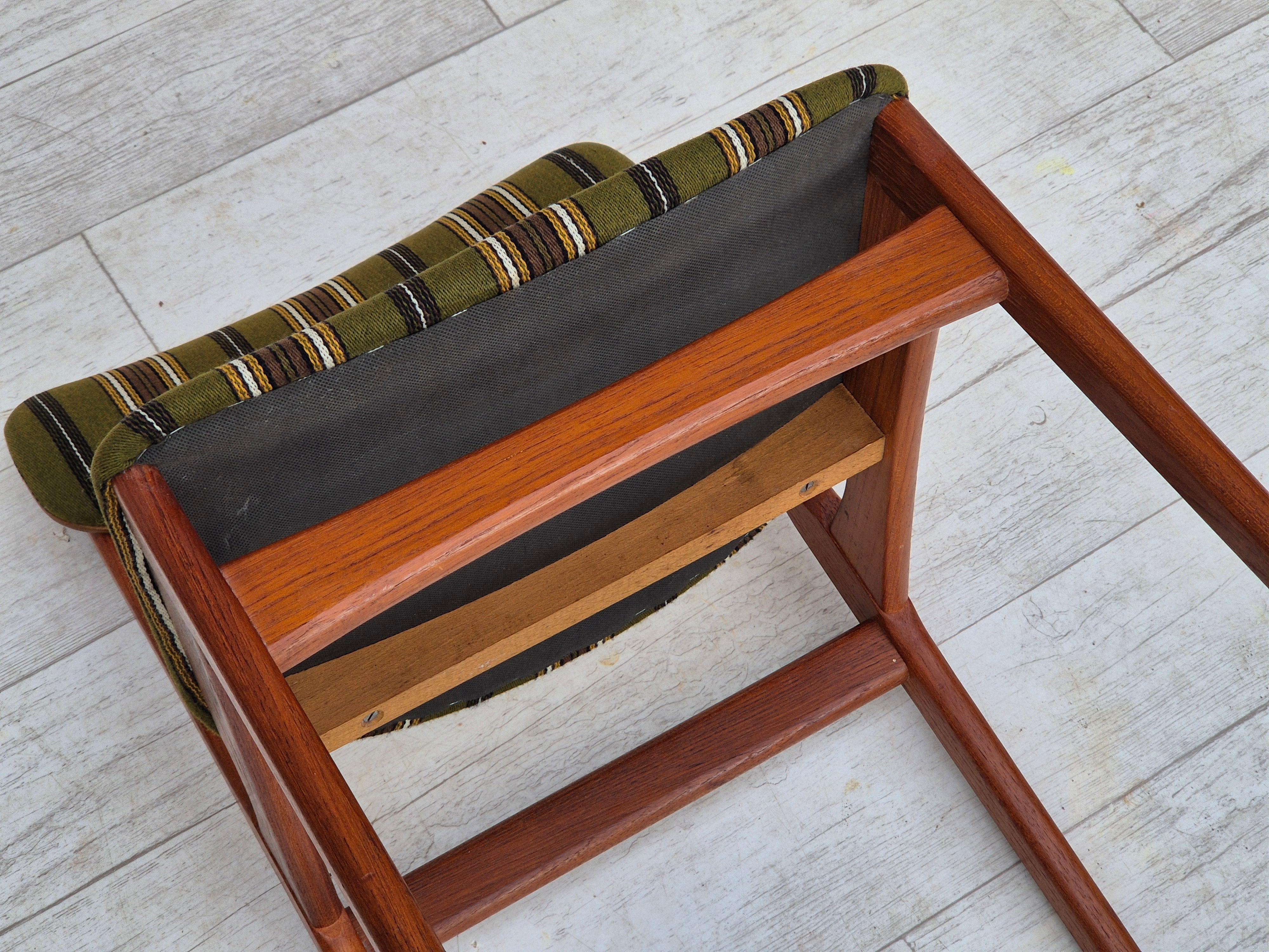 Satz von 4 dänischen Esszimmerstühlen aus massivem Teakholz, Originalzustand, 1960er Jahre. im Angebot 13