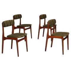 1960s, set of 4 Danish dinning chairs, solid teak wood, original condition.