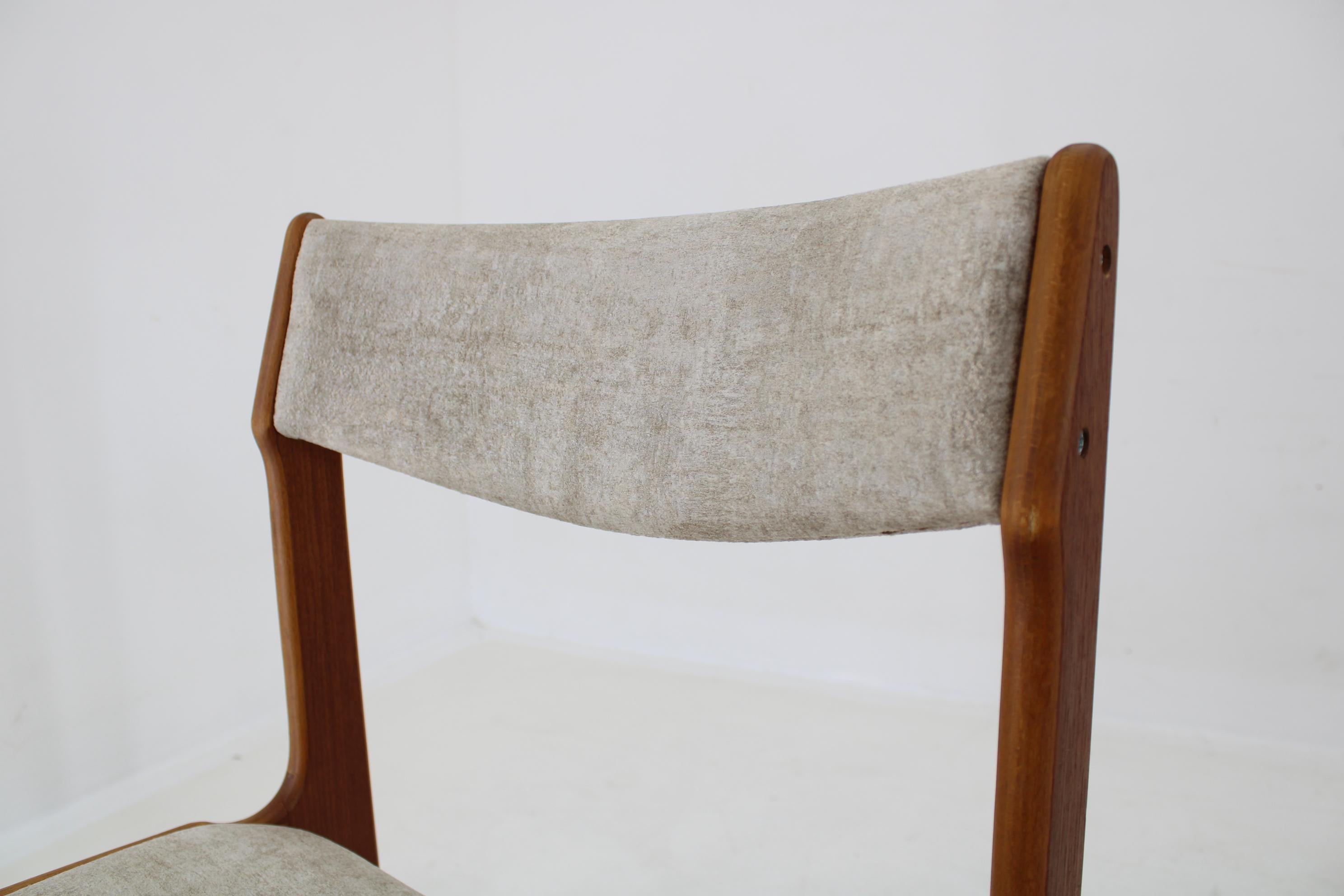 1960er Satz von 4 dänischen Teak-Esszimmerstühlen, restauriert im Angebot 4